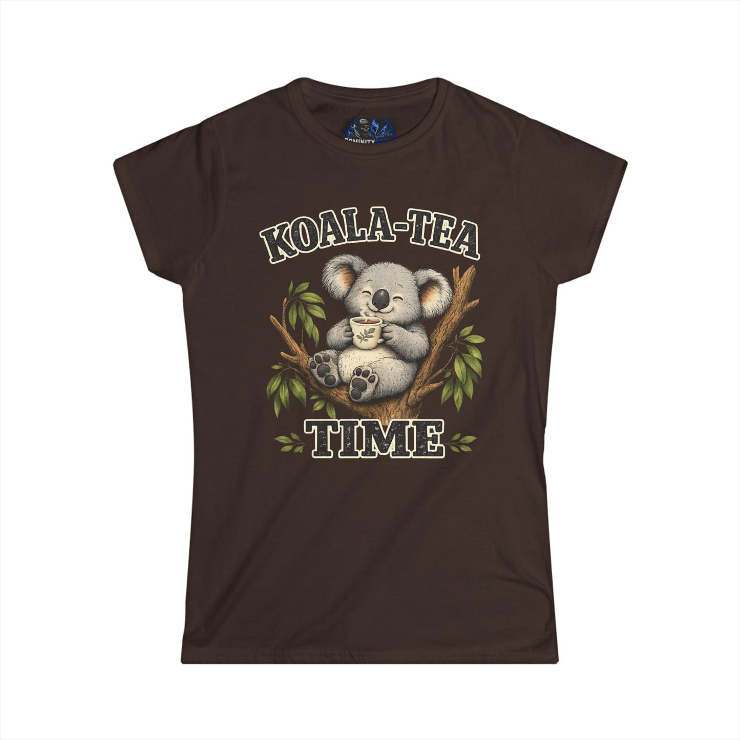 Graphic Koala-Tea Time Tee – Cute Koala Drinking Tea Women's T-Shirt