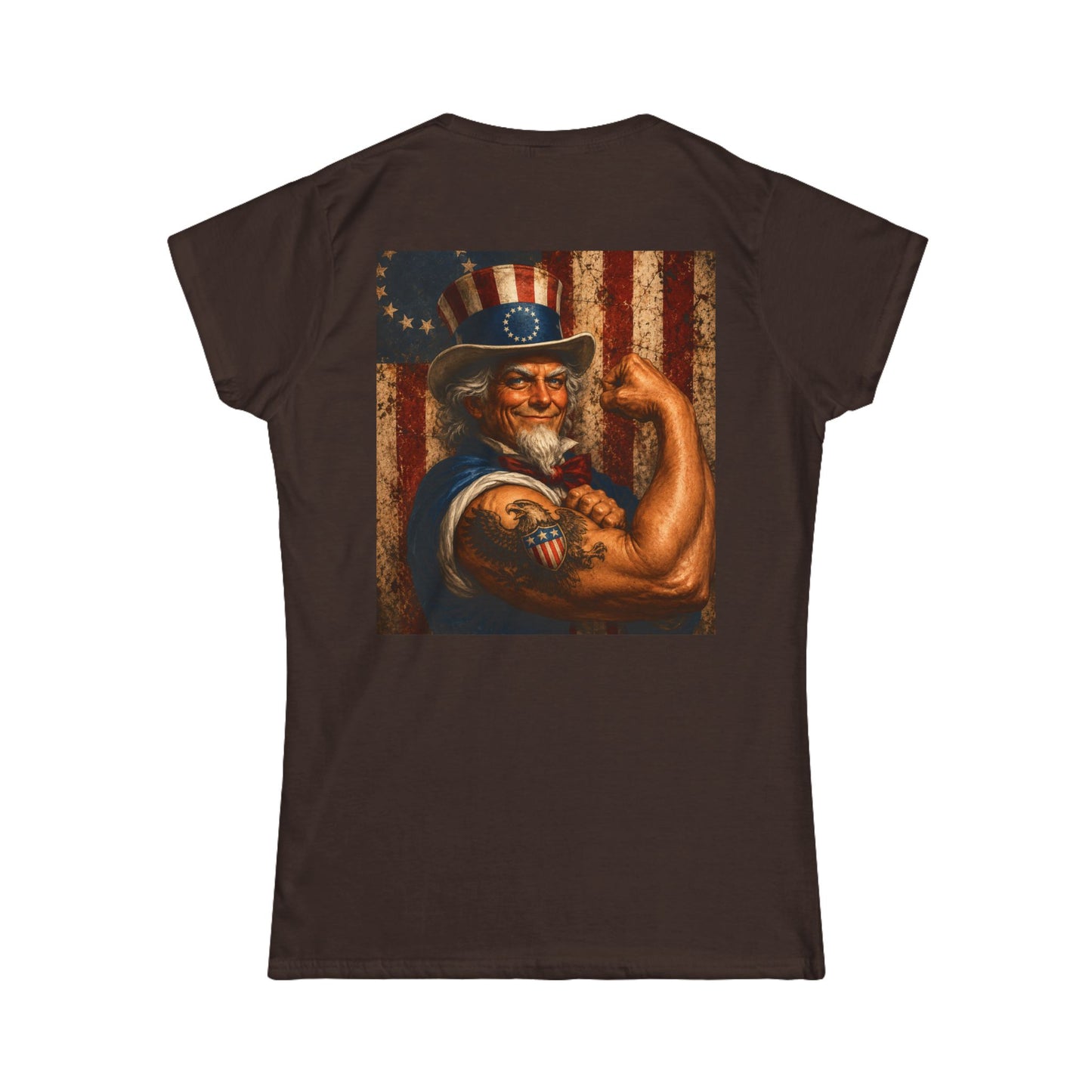 Graphic USA 250 Uncle Sam Strong Vintage Flag Women's Tee