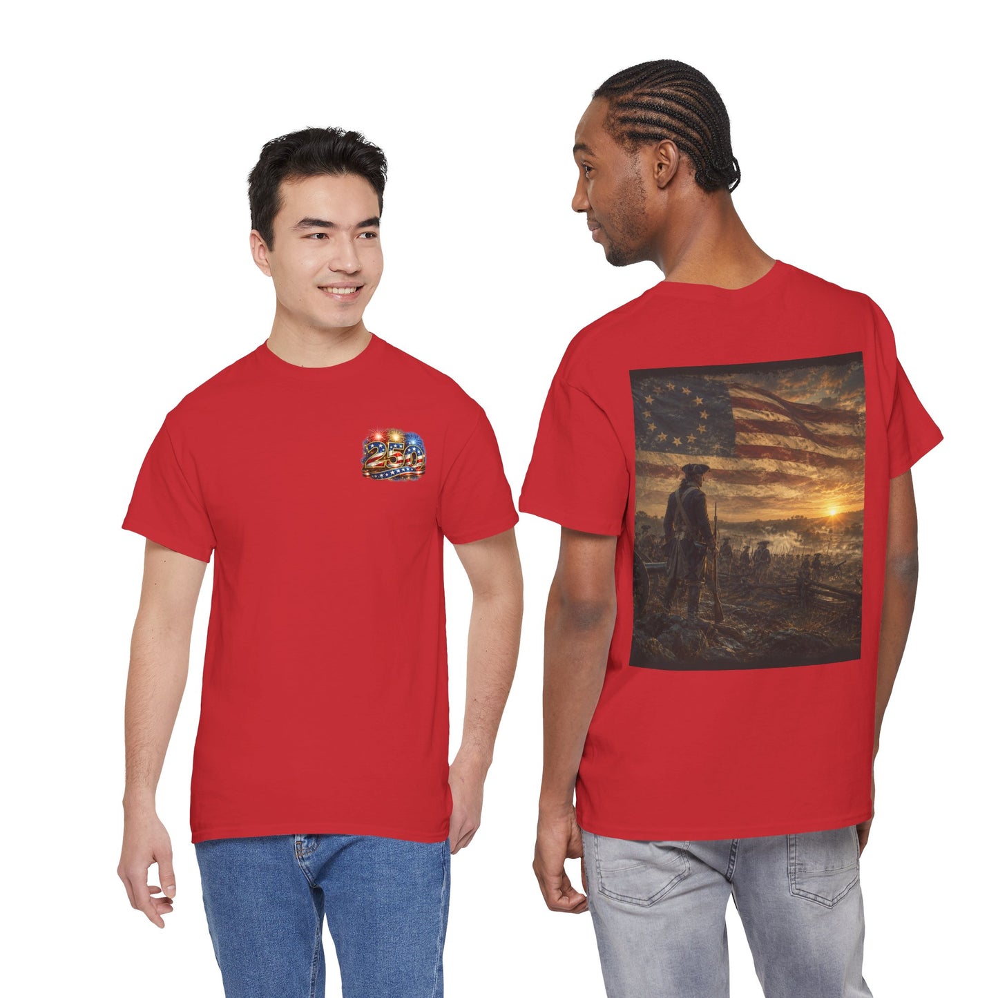 Patriotic Revolutionary War Flag T-Shirt — Vintage American Soldier Graphic Tee