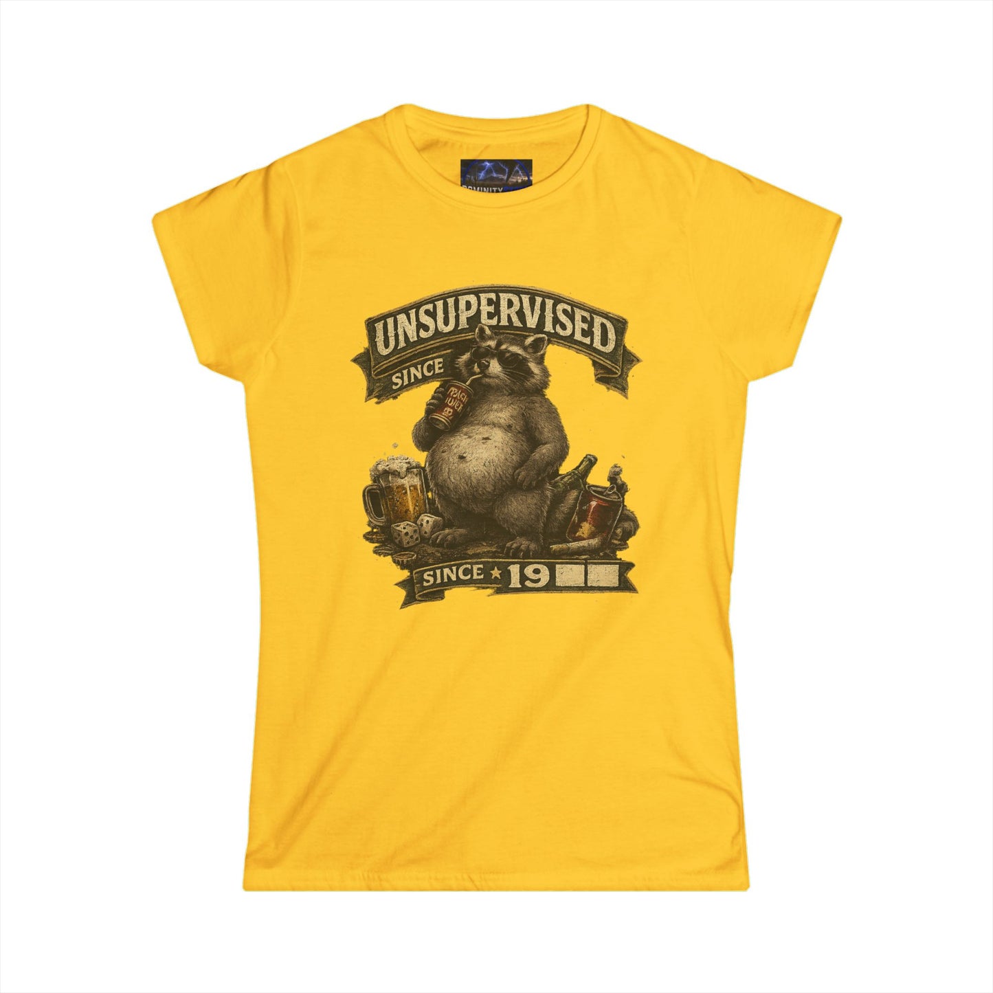 Graphic Unsupervised Since 19XX Women's Tee – Funny Pig Vintage Design