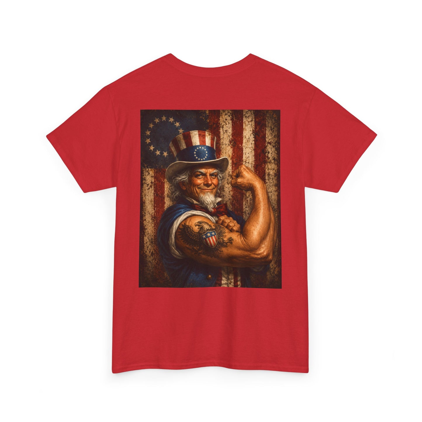 Patriotic Uncle Sam Tee — Vintage Strength American Flag Graphic