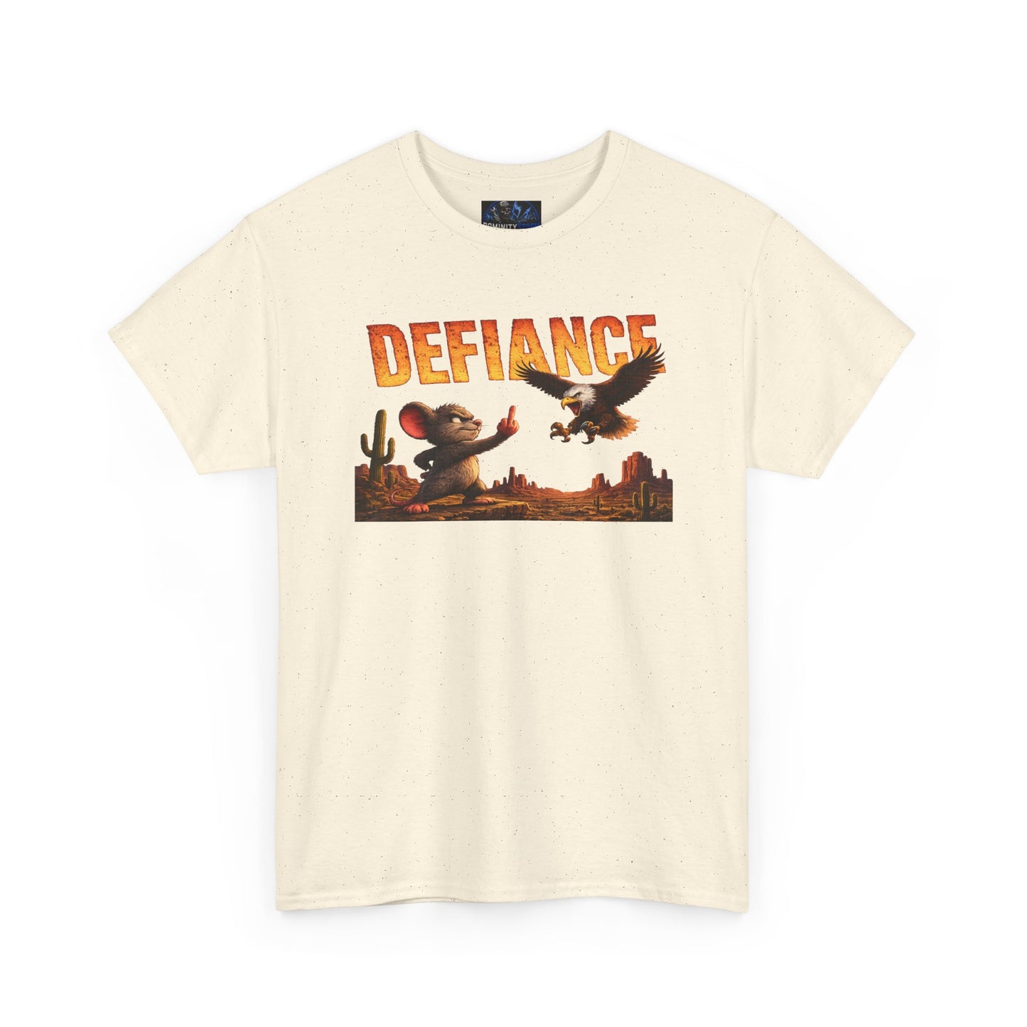 Defiance Desert Tee — Western Eagle & Cowboy Graphic T-Shirt