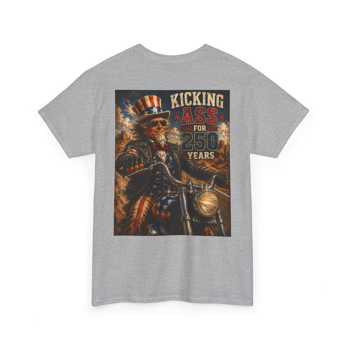 Biker Uncle Sam 'Kicking Ass for 50 Years' Graphic Tee