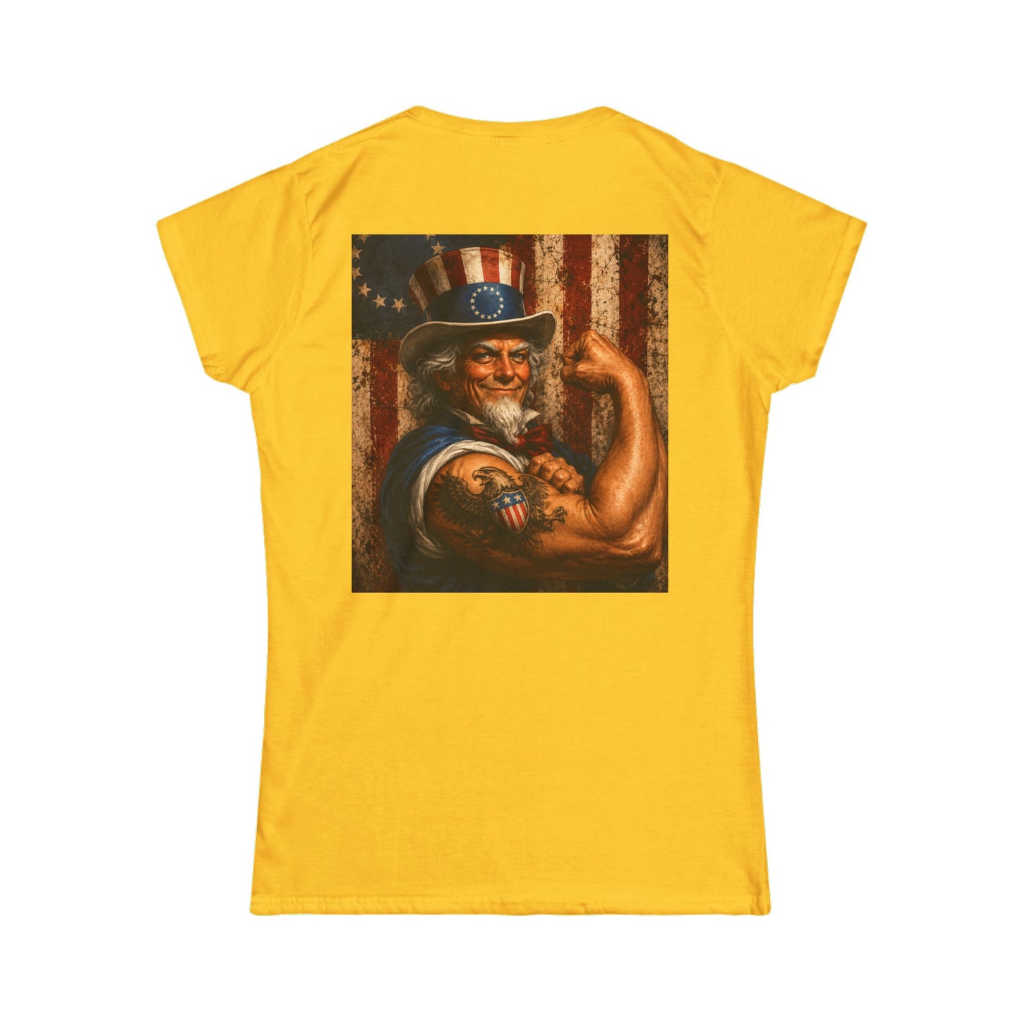 Graphic USA 250 Uncle Sam Strong Vintage Flag Women's Tee