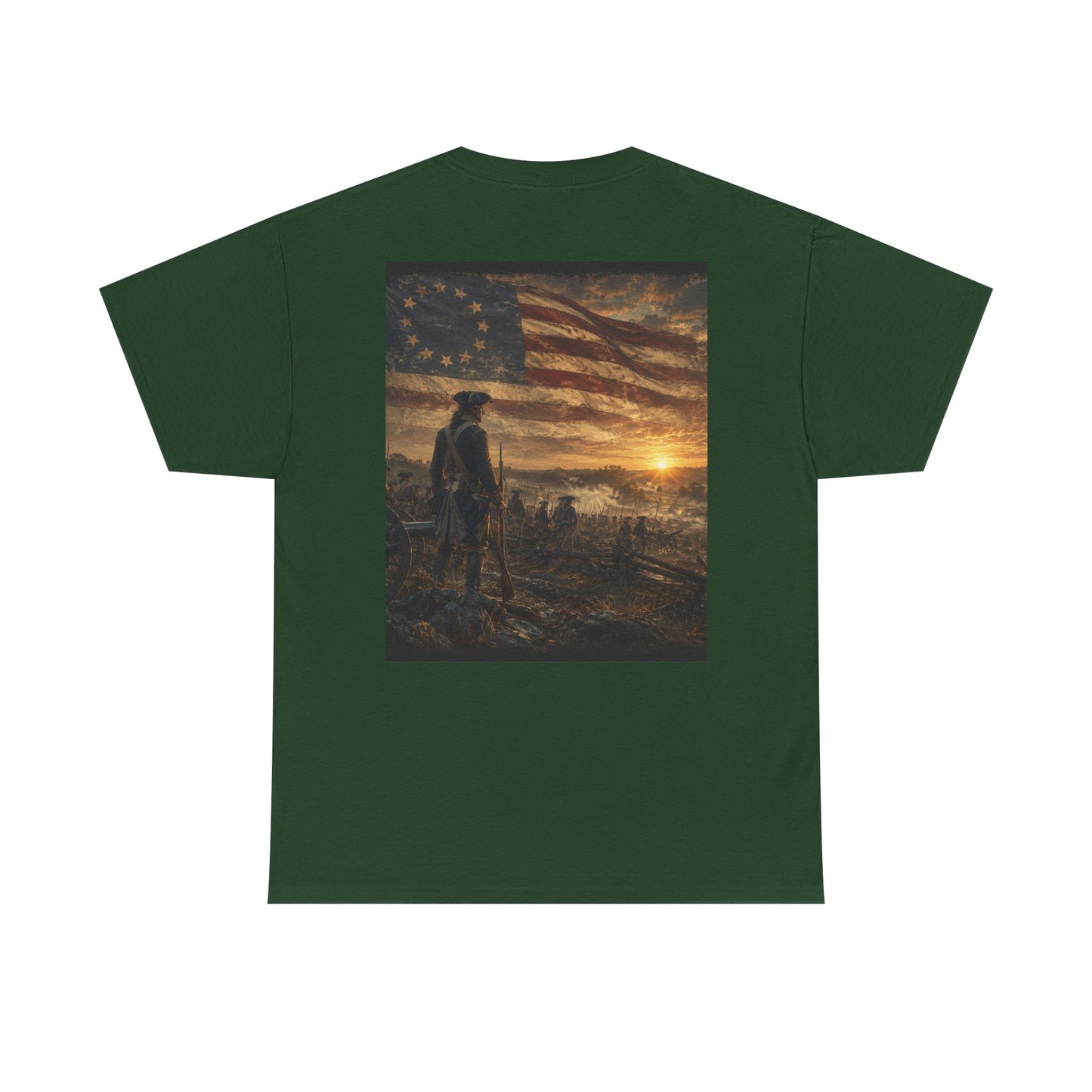 Patriotic Revolutionary War Flag T-Shirt — Vintage American Soldier Graphic Tee