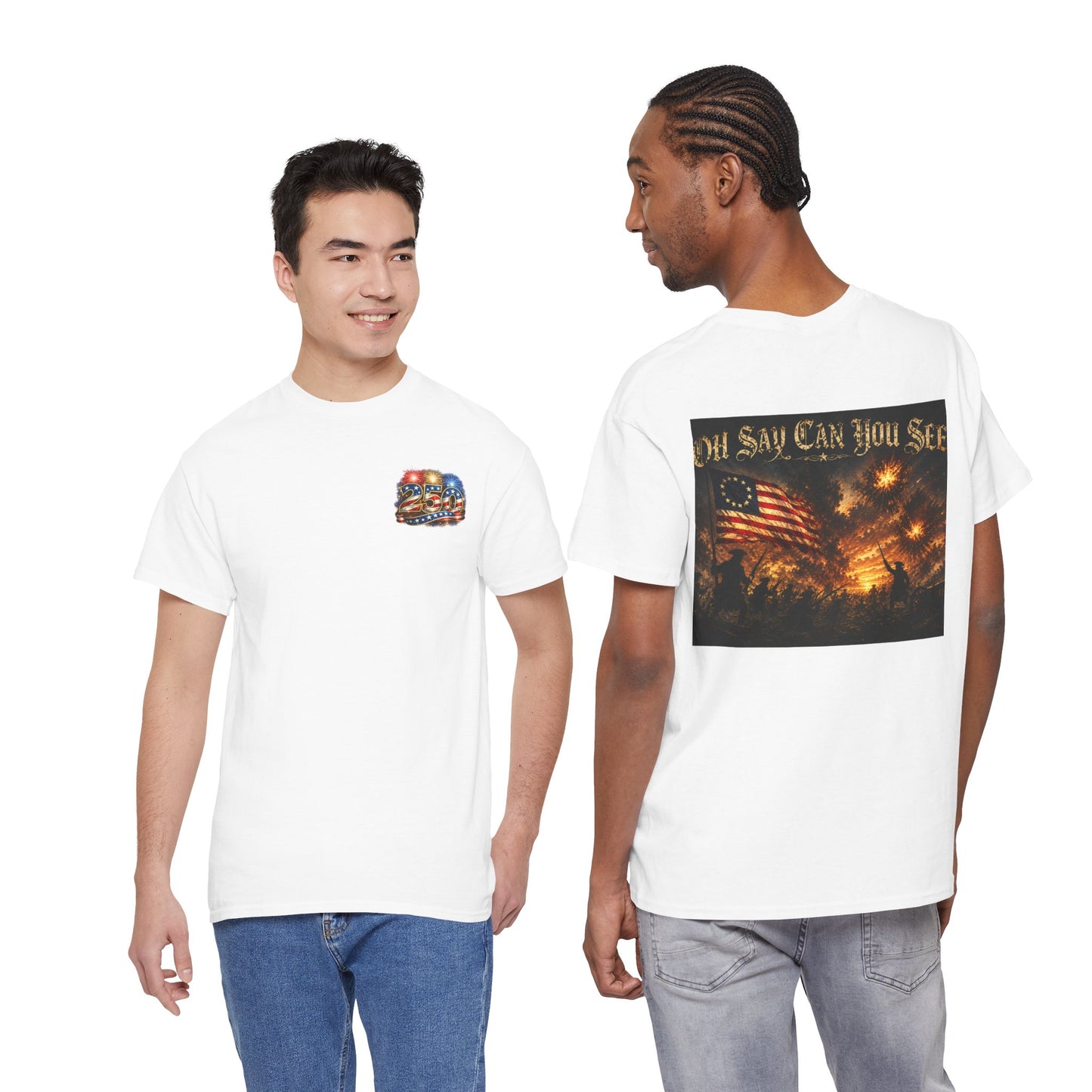 Patriotic Tee — "Oh Say Can You See" American Flag Graphic T-Shirt
