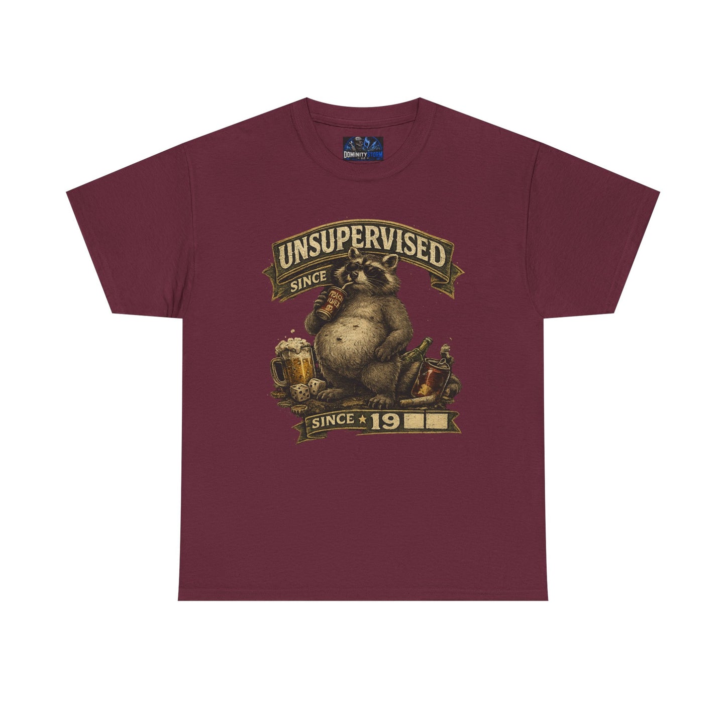 Beer Belly Bear T‑Shirt - "Unsupervised Since 19" Vintage Graphic Tee