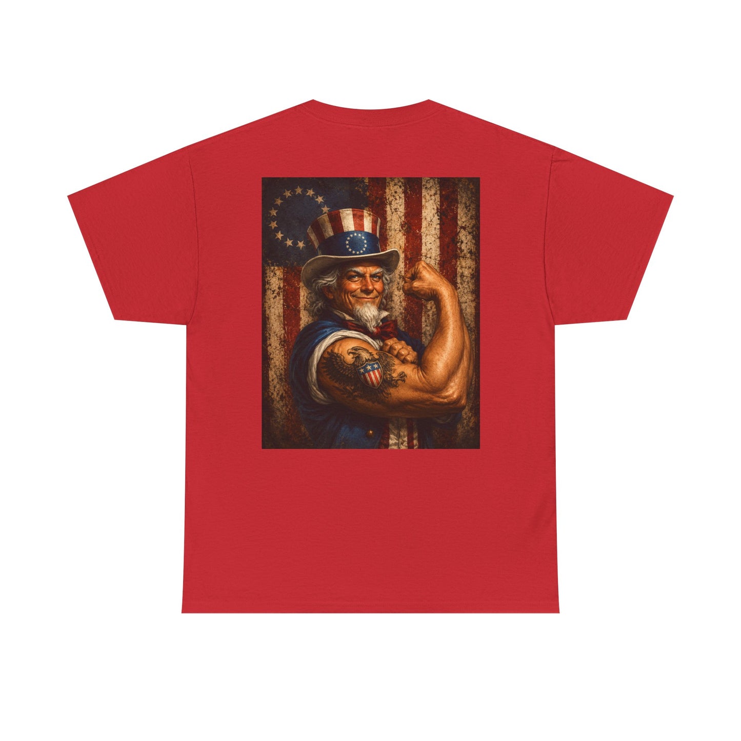 Patriotic Uncle Sam Tee — Vintage Strength American Flag Graphic