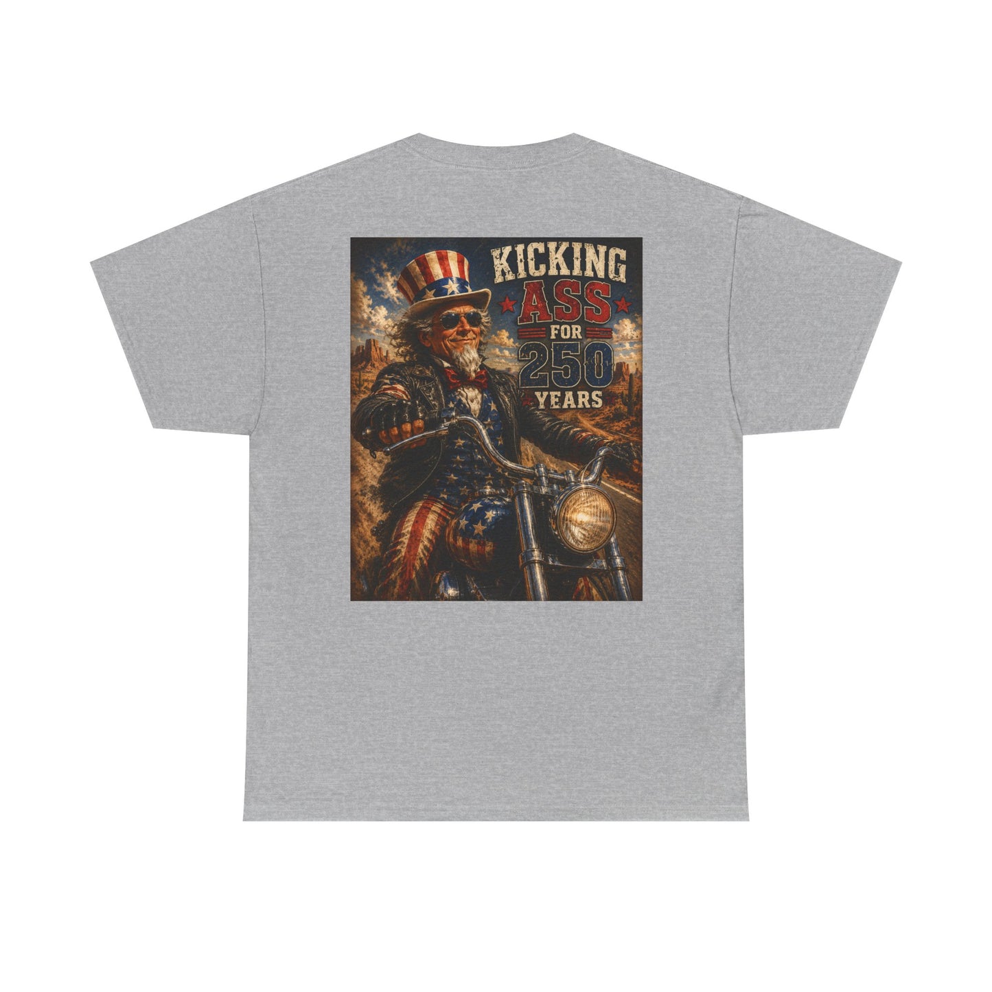 Biker Uncle Sam 'Kicking Ass for 50 Years' Graphic Tee