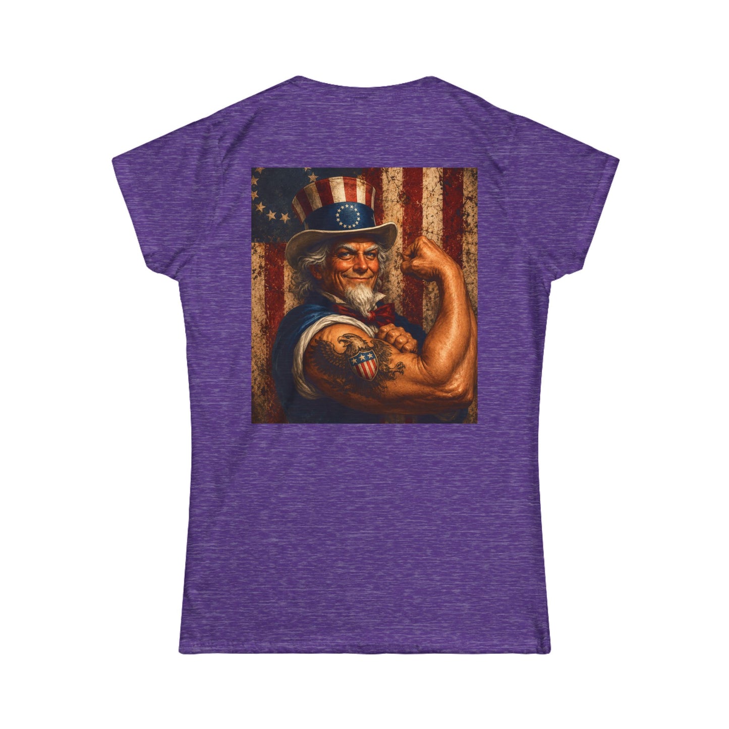 Graphic USA 250 Uncle Sam Strong Vintage Flag Women's Tee