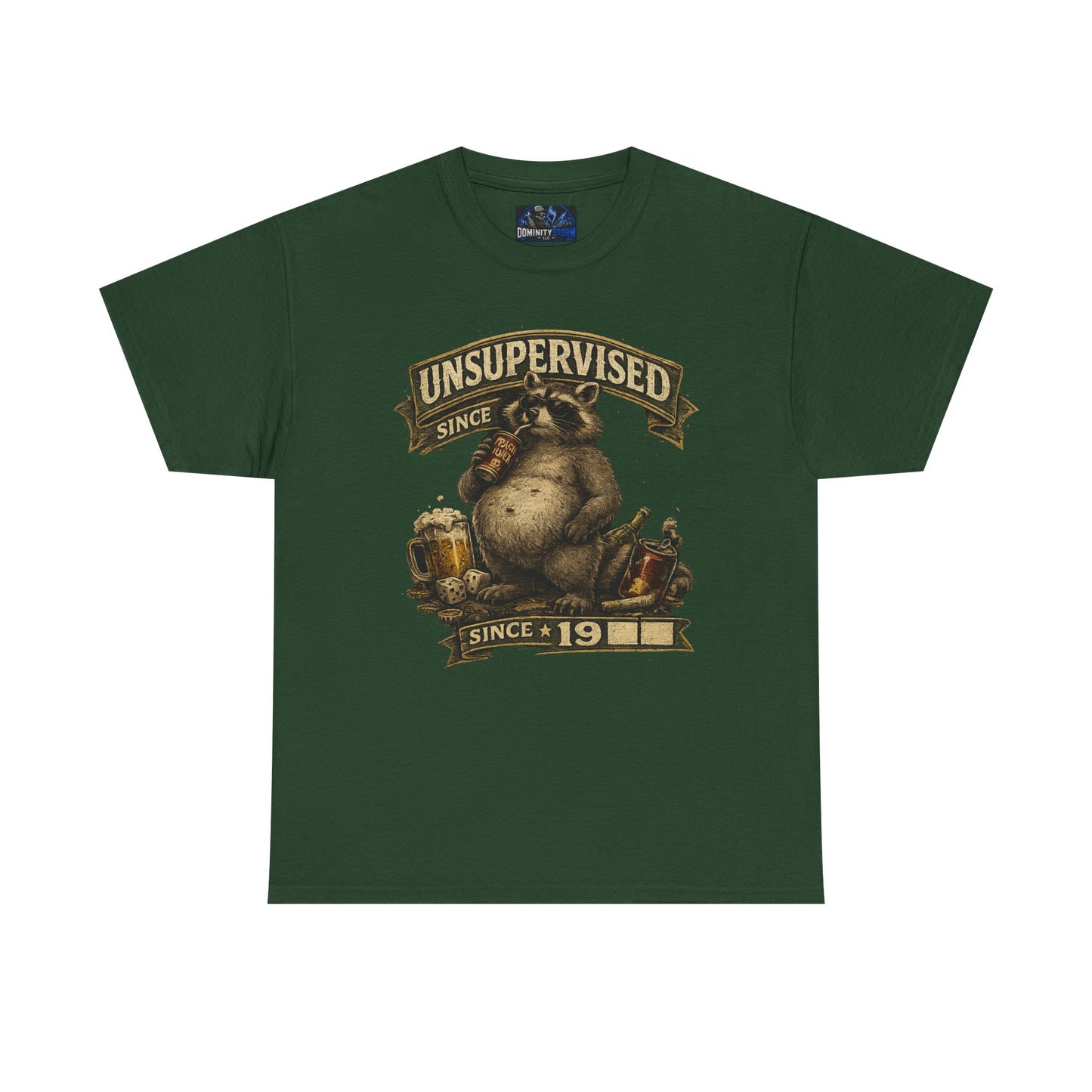Beer Belly Bear T‑Shirt - "Unsupervised Since 19" Vintage Graphic Tee