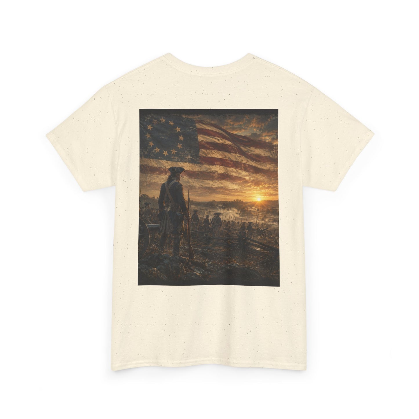 Patriotic Revolutionary War Flag T-Shirt — Vintage American Soldier Graphic Tee