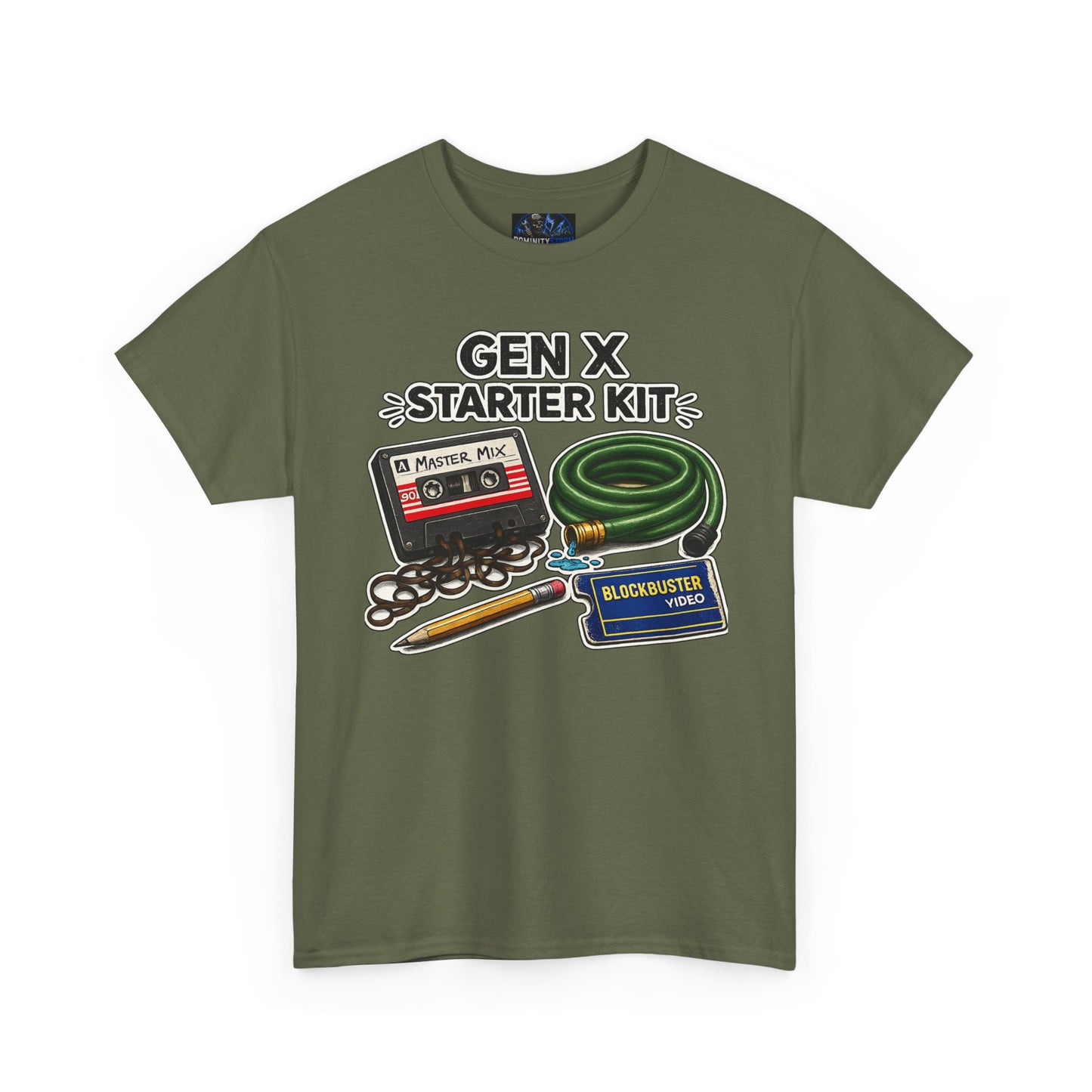 Gen X Starter Kit T‑Shirt — Retro Nostalgia Tee with Cassette, Pager & Mix Tape Graphics