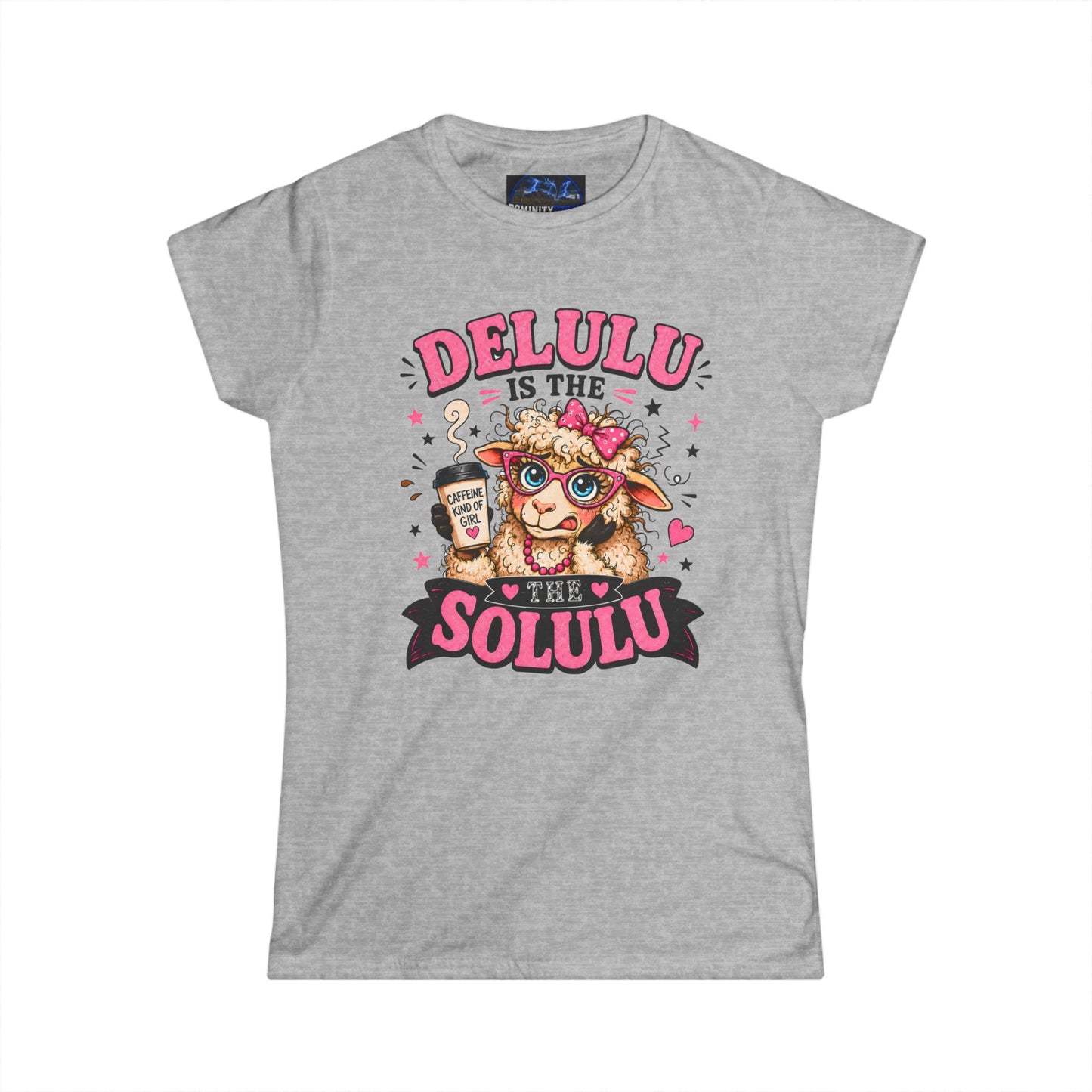 Graphic Delulu Is The Solulu Cute Dog Tee – Funny Coffee Lover Shirt for Women