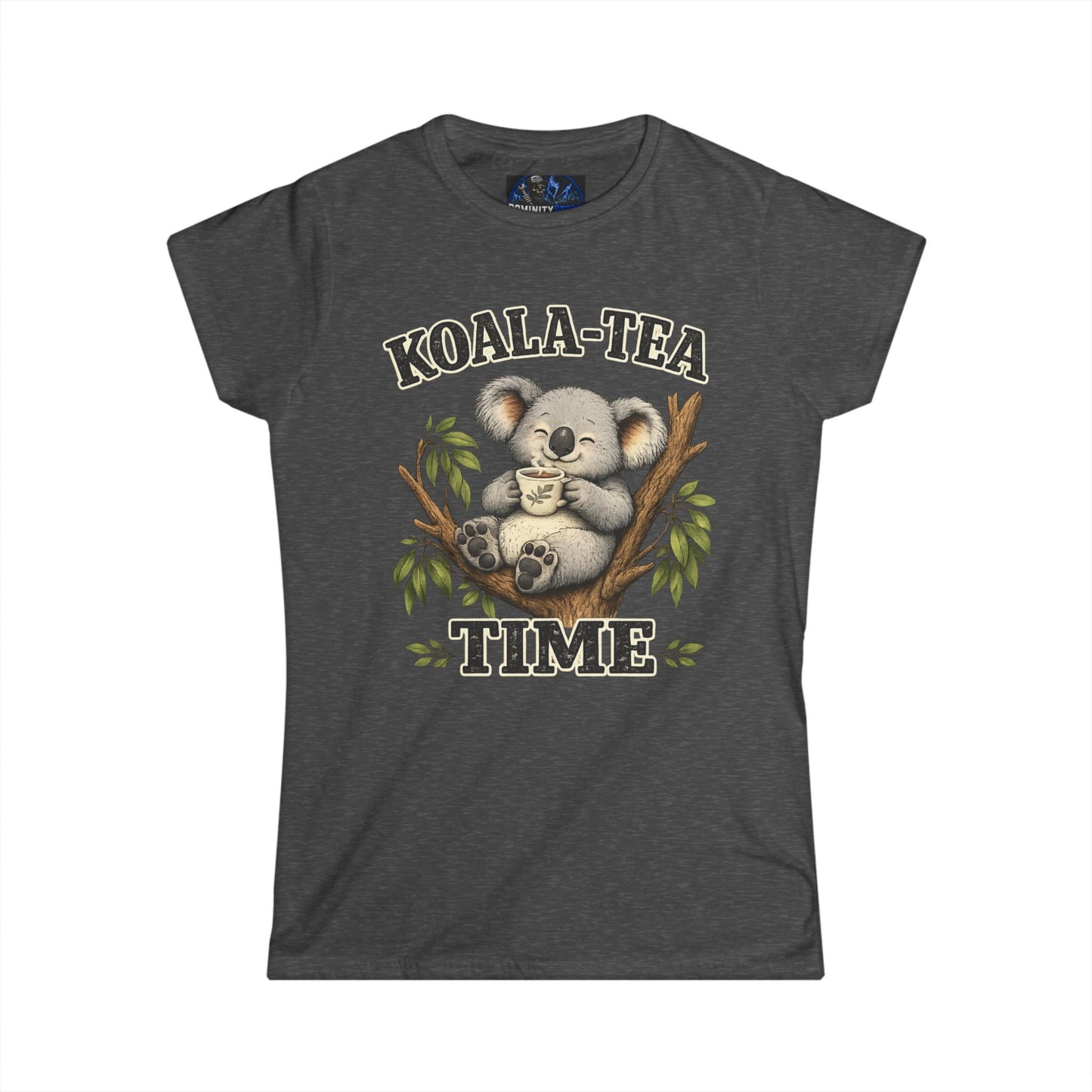 Graphic Koala-Tea Time Tee – Cute Koala Drinking Tea Women's T-Shirt