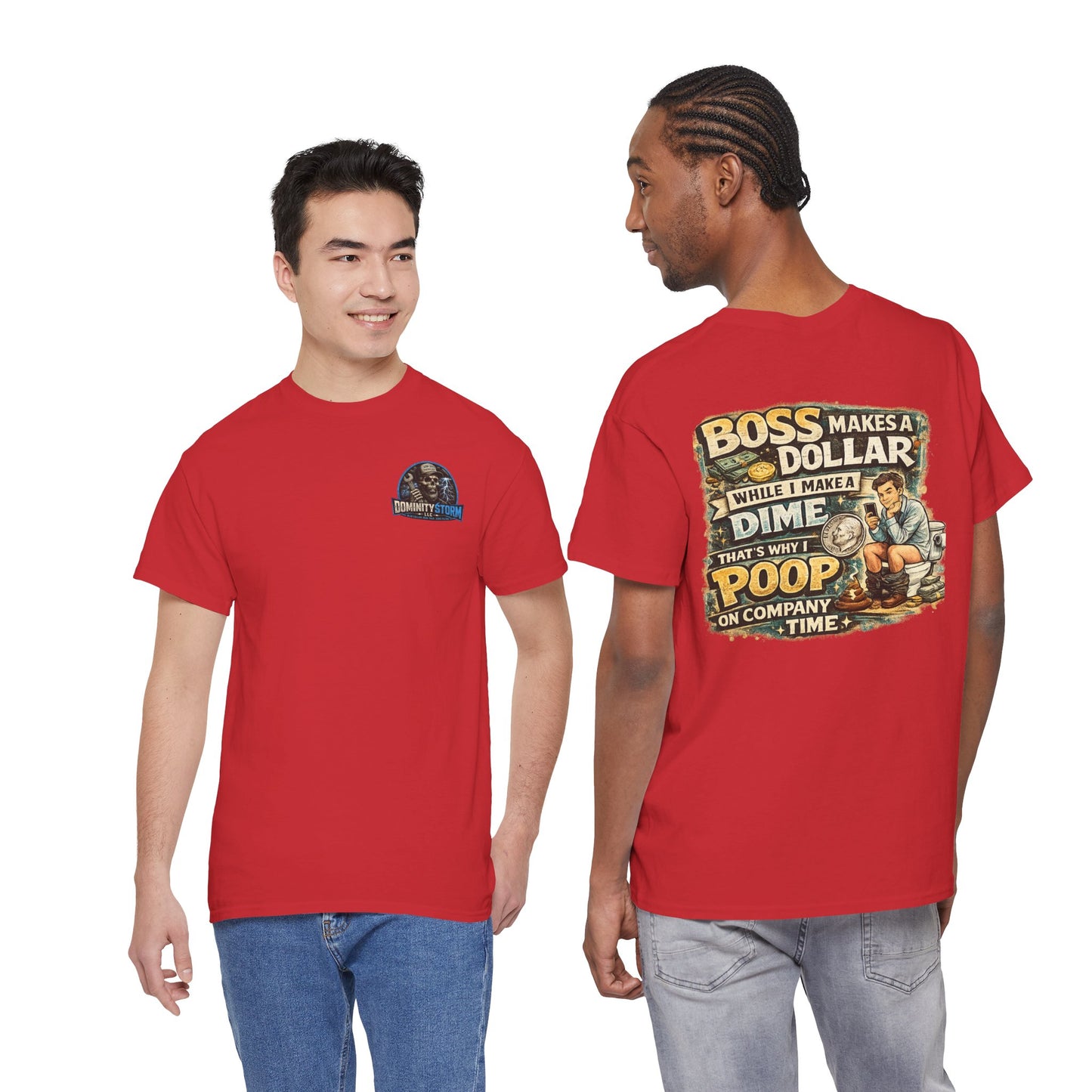 Funny Retro Graphic Tee — "Boss Makes a Dollar, I Make a Dime" Vintage Humor T‑Shirt