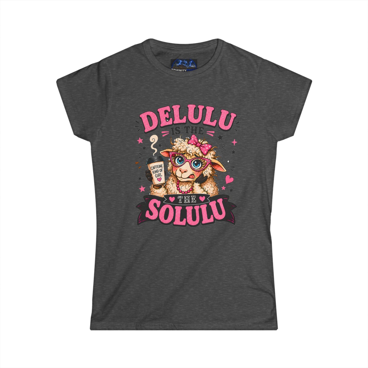 Graphic Delulu Is The Solulu Cute Dog Tee – Funny Coffee Lover Shirt for Women