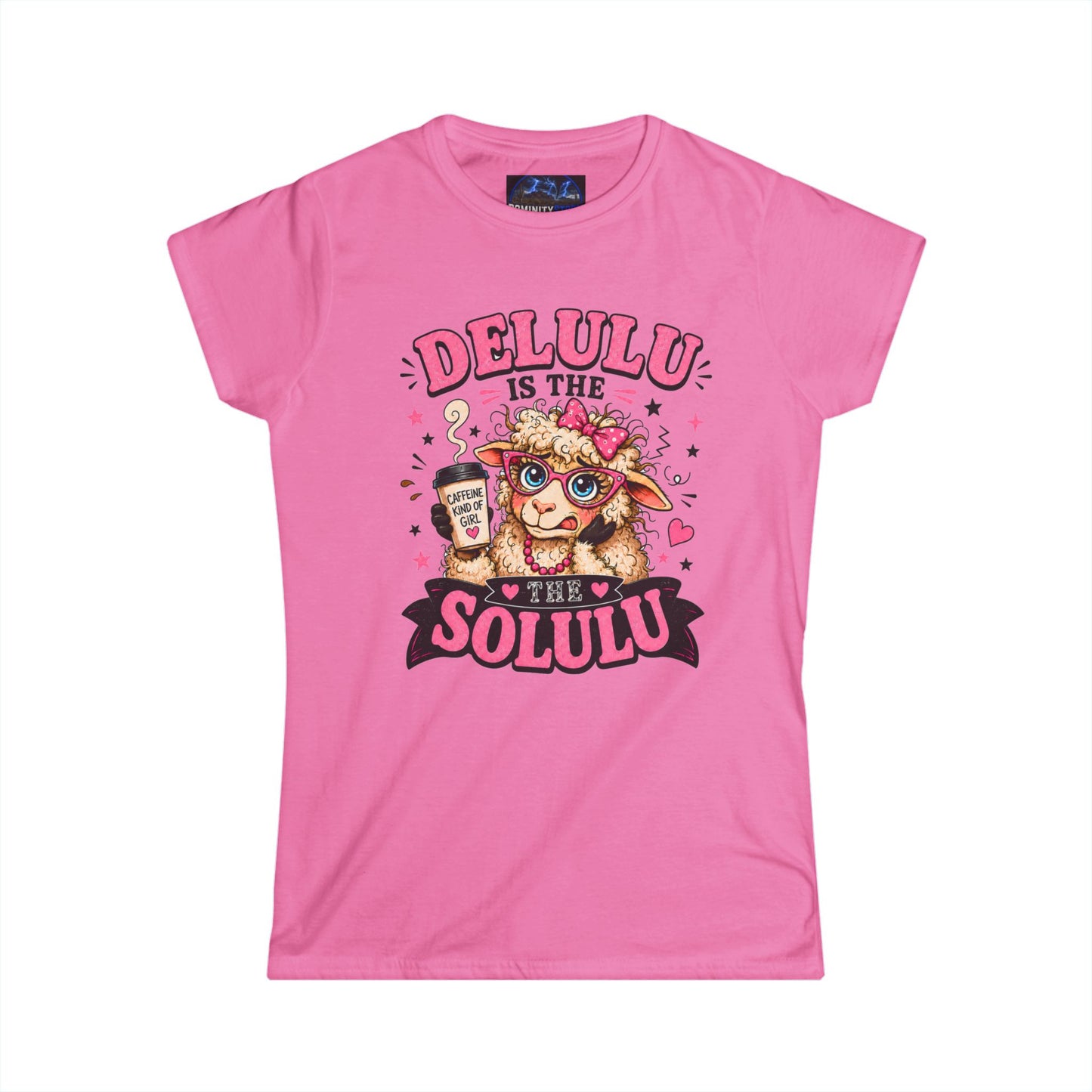Graphic Delulu Is The Solulu Cute Dog Tee – Funny Coffee Lover Shirt for Women
