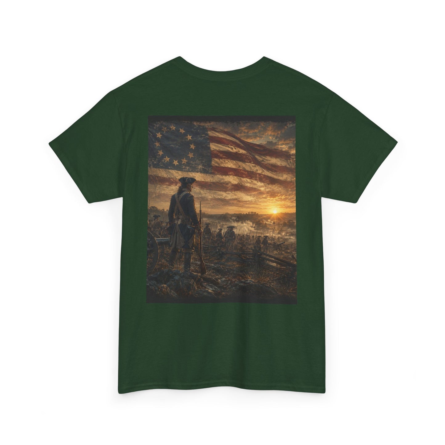 Patriotic Revolutionary War Flag T-Shirt — Vintage American Soldier Graphic Tee