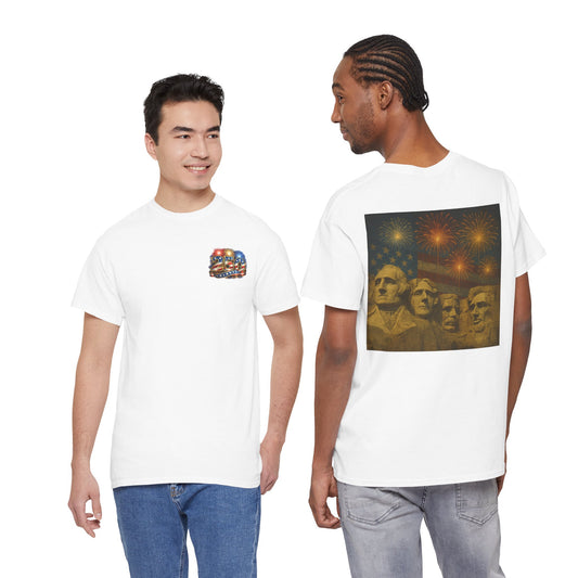 Mount Rushmore Fireworks T-Shirt – Patriotic Fourth of July Tee