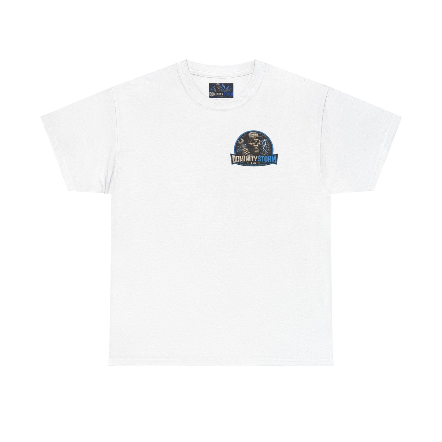Dominity Storm LLC Graphic Tee — Lightning Skull Band Shirt