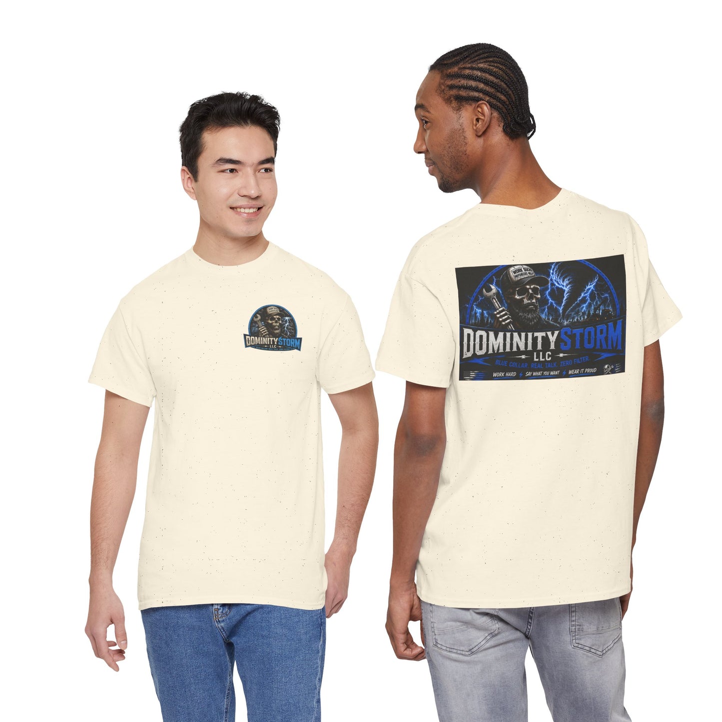 Dominity Storm LLC Graphic Tee — Lightning Skull Band Shirt