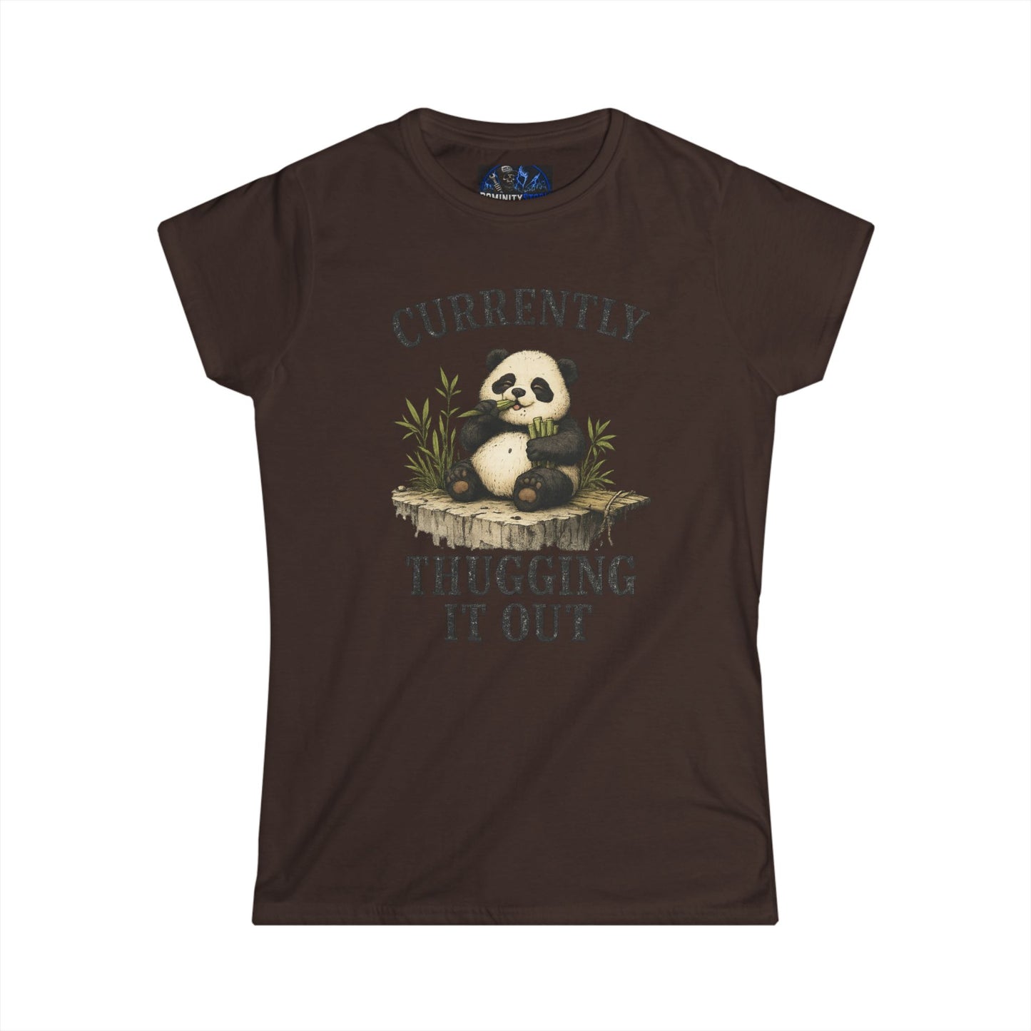 Funny Panda "Currently Thugging It Out" Women's Tee