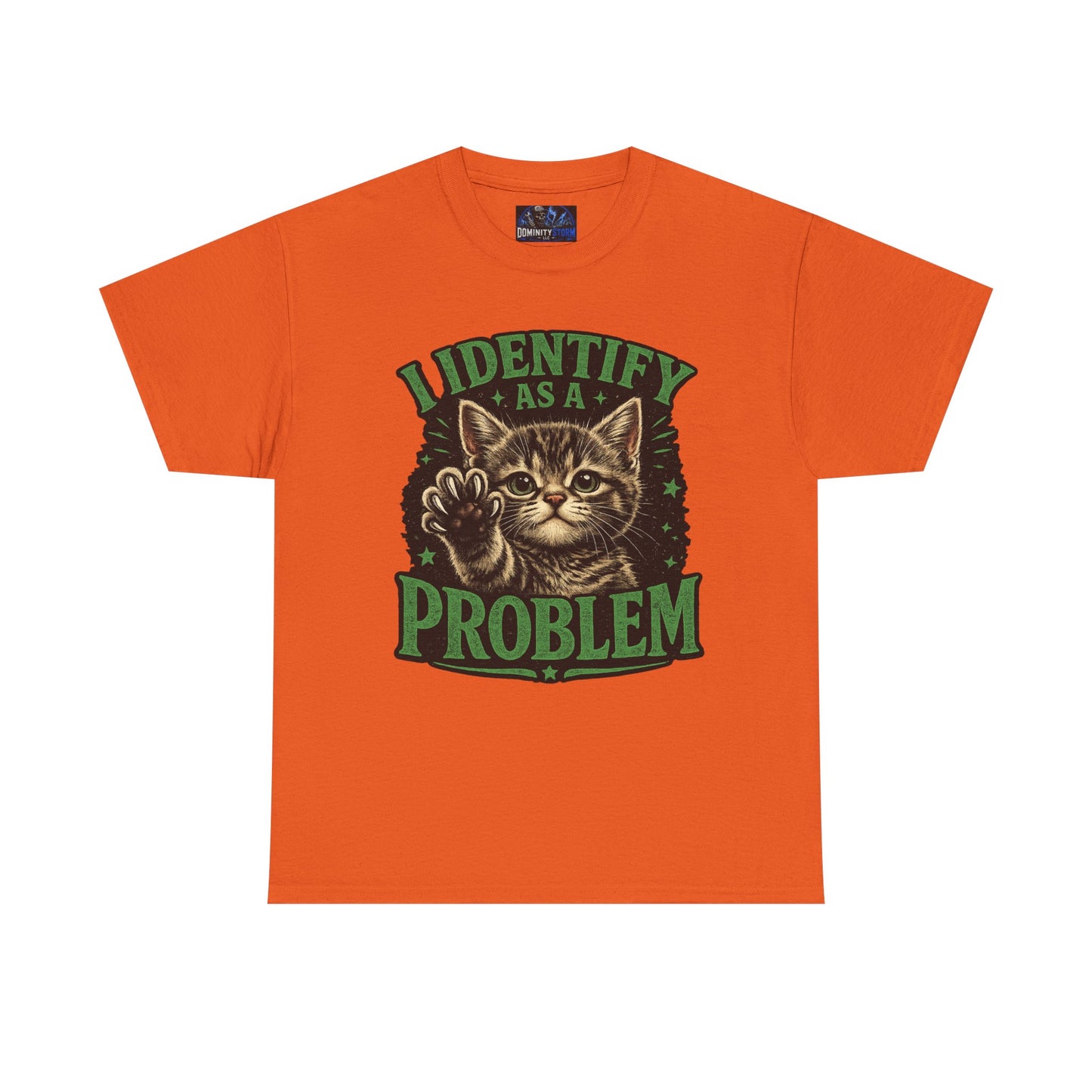Cat 'I Identify As A Problem' Graphic Tee — Funny Vintage Kitten T-Shirt