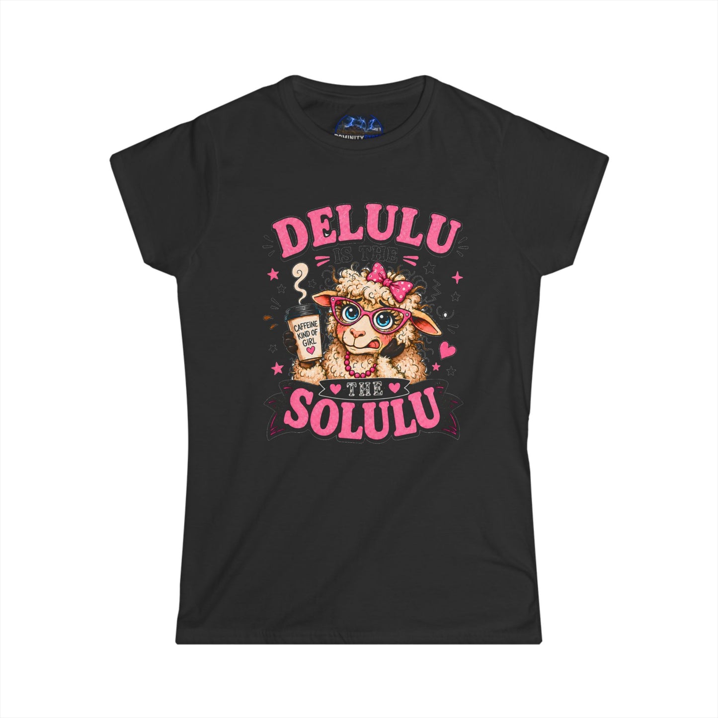 Graphic Delulu Is The Solulu Cute Dog Tee – Funny Coffee Lover Shirt for Women