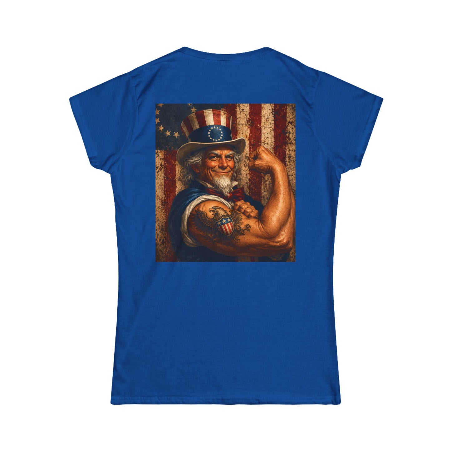 Graphic USA 250 Uncle Sam Strong Vintage Flag Women's Tee