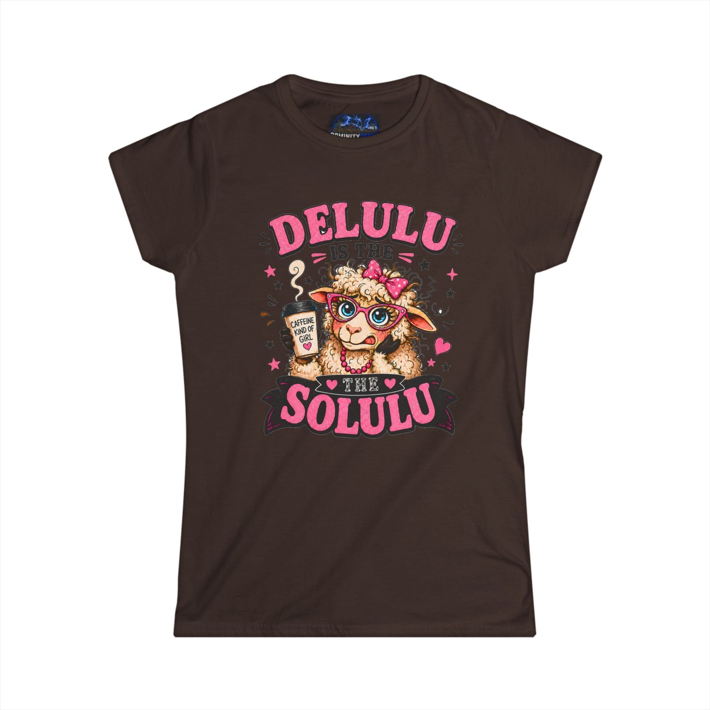 Graphic Delulu Is The Solulu Cute Dog Tee – Funny Coffee Lover Shirt for Women