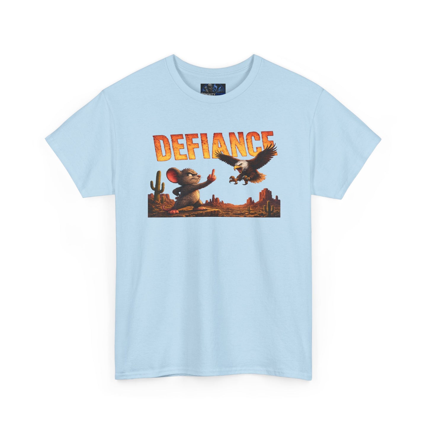 Defiance Desert Tee — Western Eagle & Cowboy Graphic T-Shirt