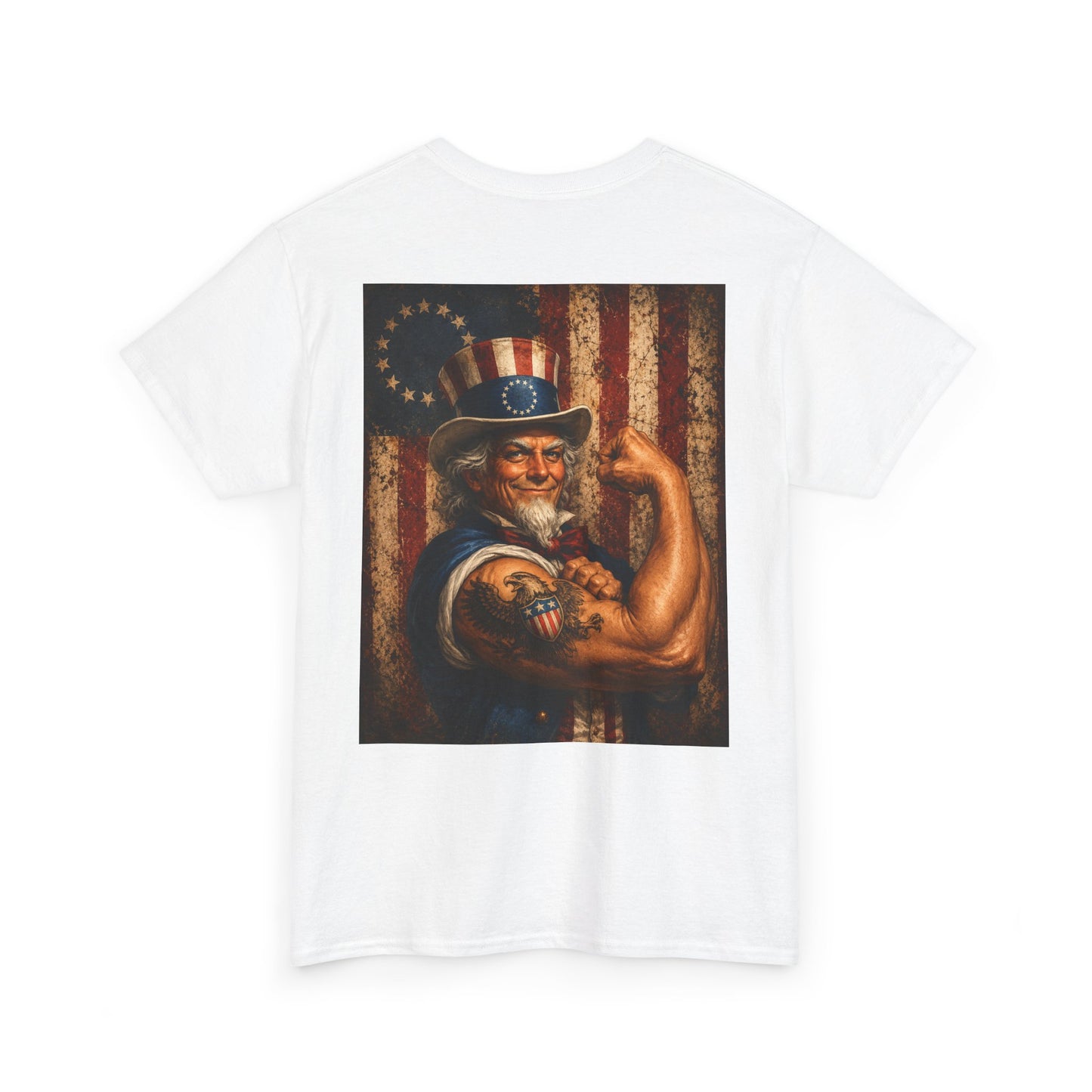Patriotic Uncle Sam Tee — Vintage Strength American Flag Graphic
