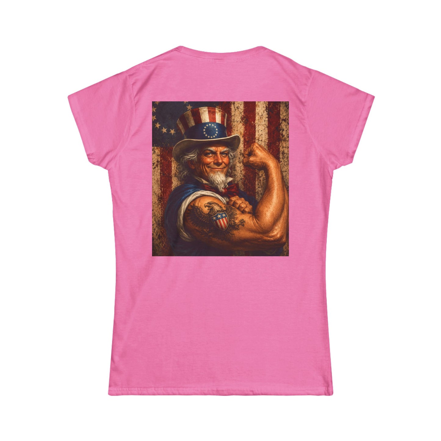 Graphic USA 250 Uncle Sam Strong Vintage Flag Women's Tee