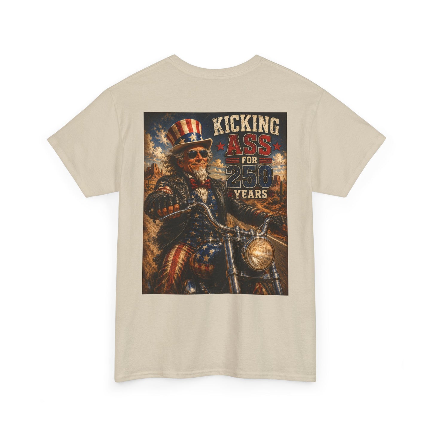 Biker Uncle Sam 'Kicking Ass for 50 Years' Graphic Tee