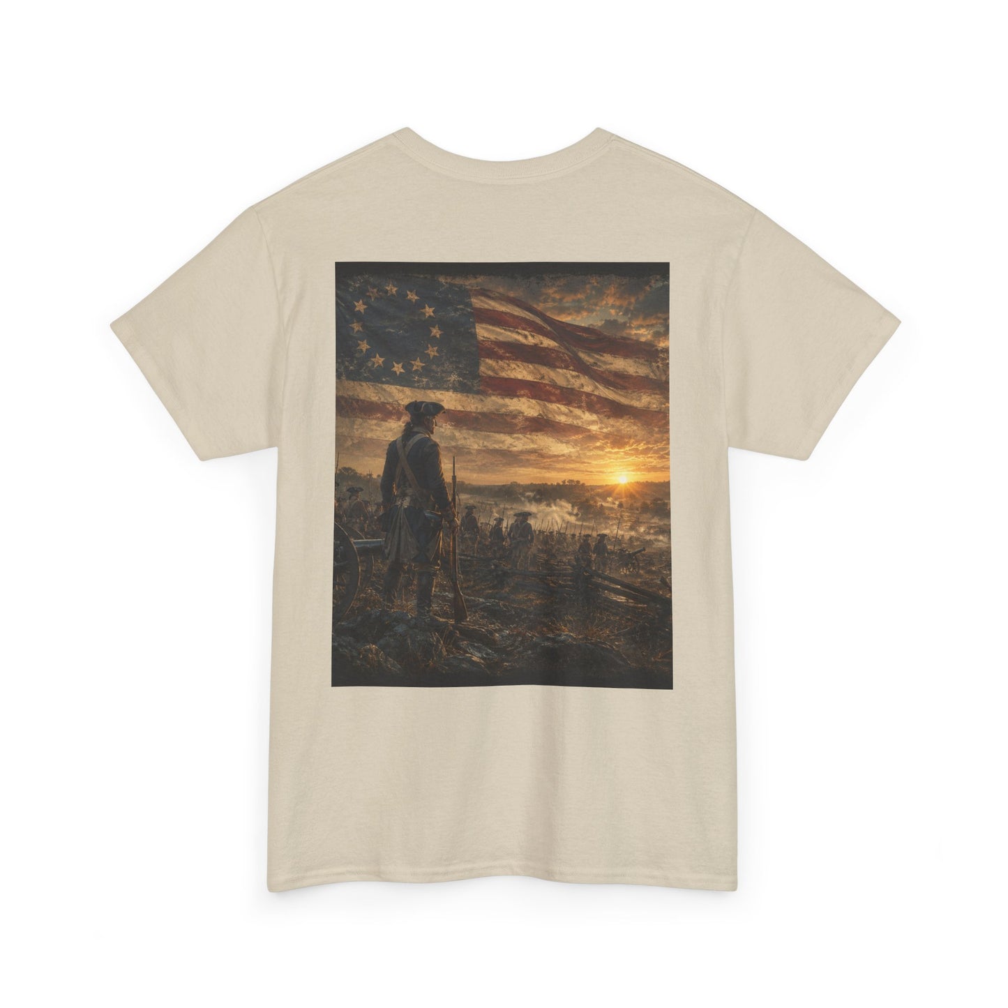 Patriotic Revolutionary War Flag T-Shirt — Vintage American Soldier Graphic Tee