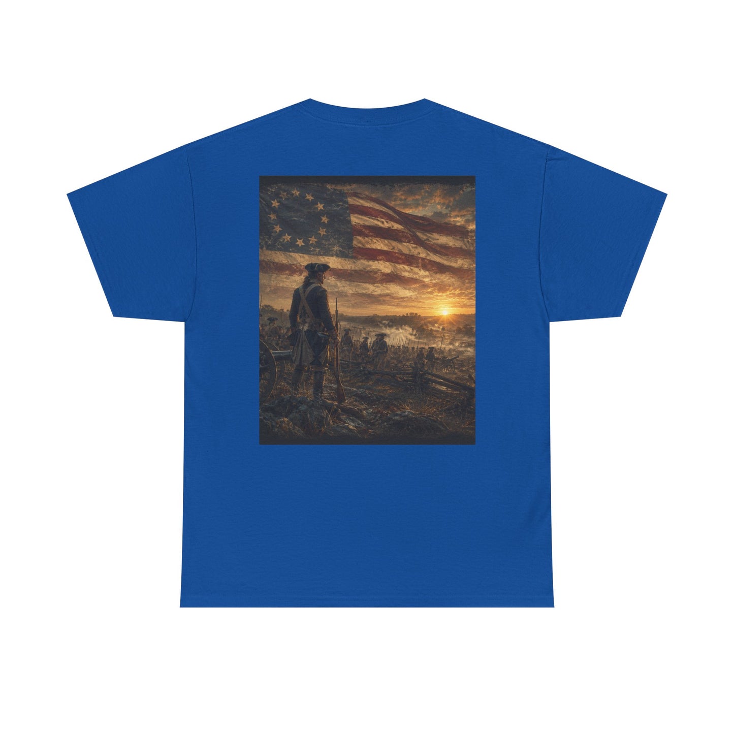 Patriotic Revolutionary War Flag T-Shirt — Vintage American Soldier Graphic Tee