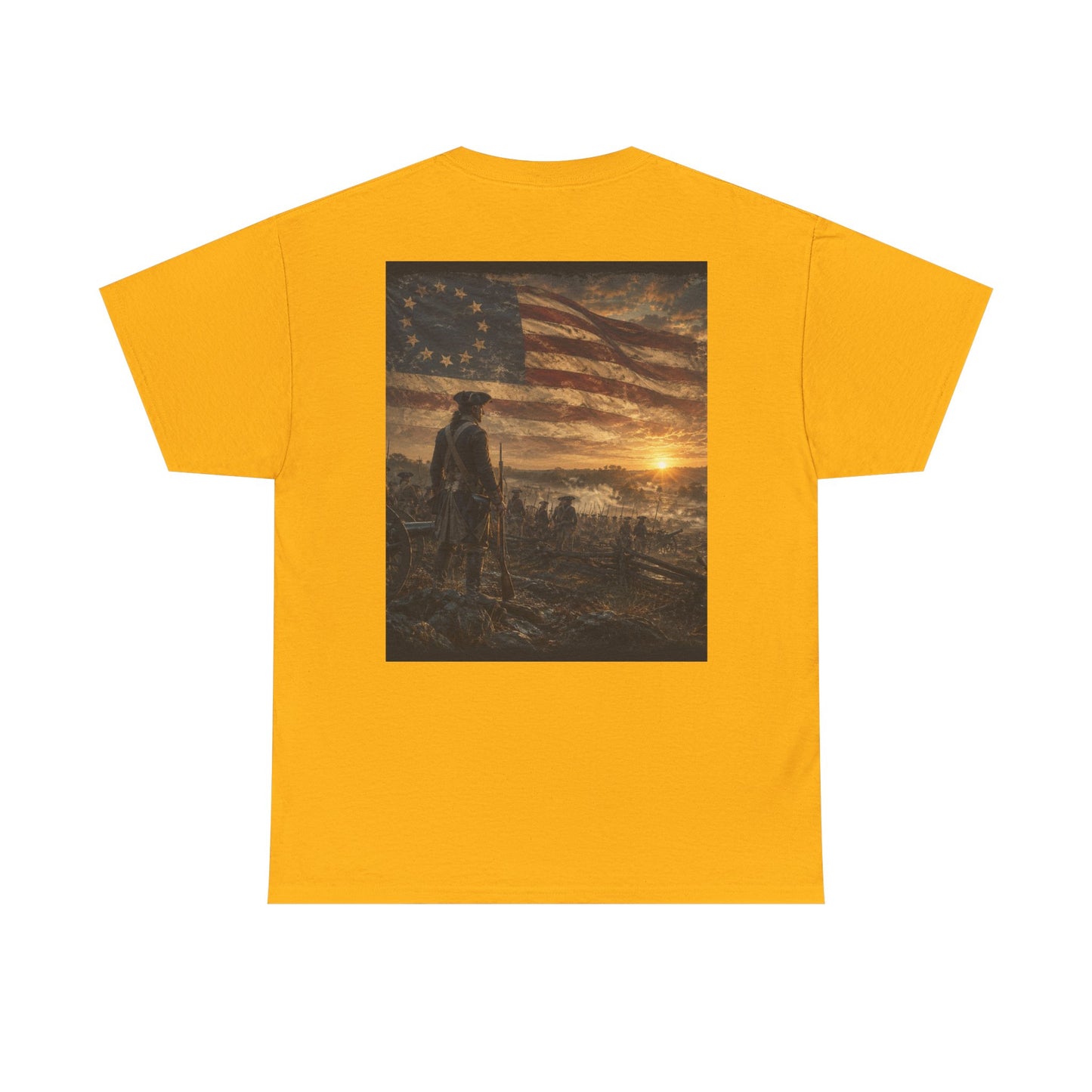 Patriotic Revolutionary War Flag T-Shirt — Vintage American Soldier Graphic Tee