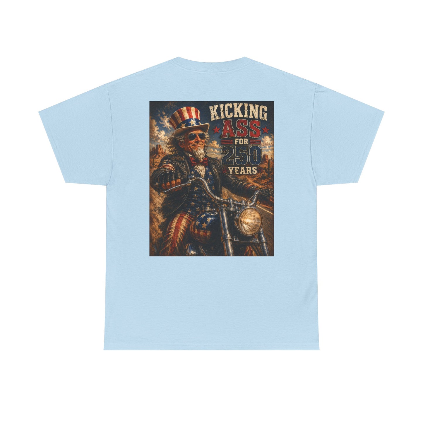 Biker Uncle Sam 'Kicking Ass for 50 Years' Graphic Tee