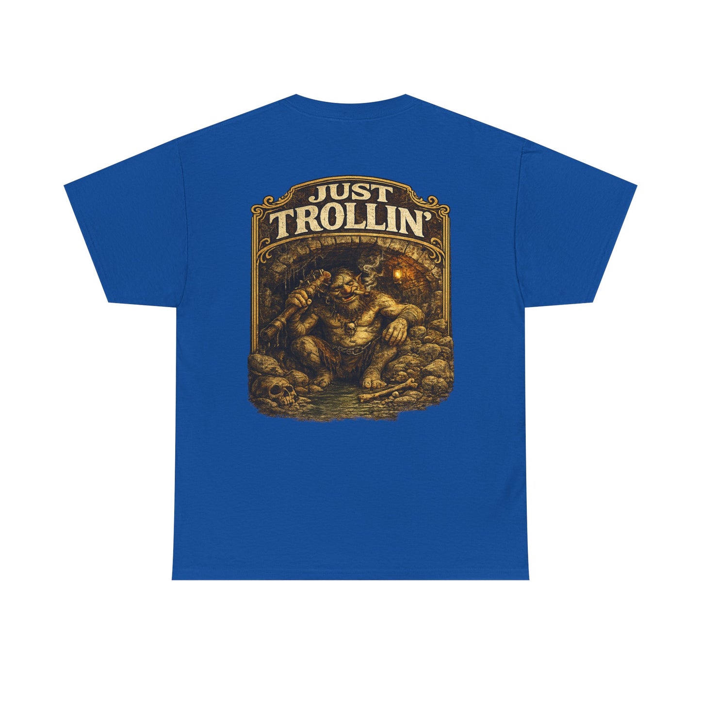 T-Shirt — "Just Trollin'" Vintage Fantasy Troll Graphic Tee
