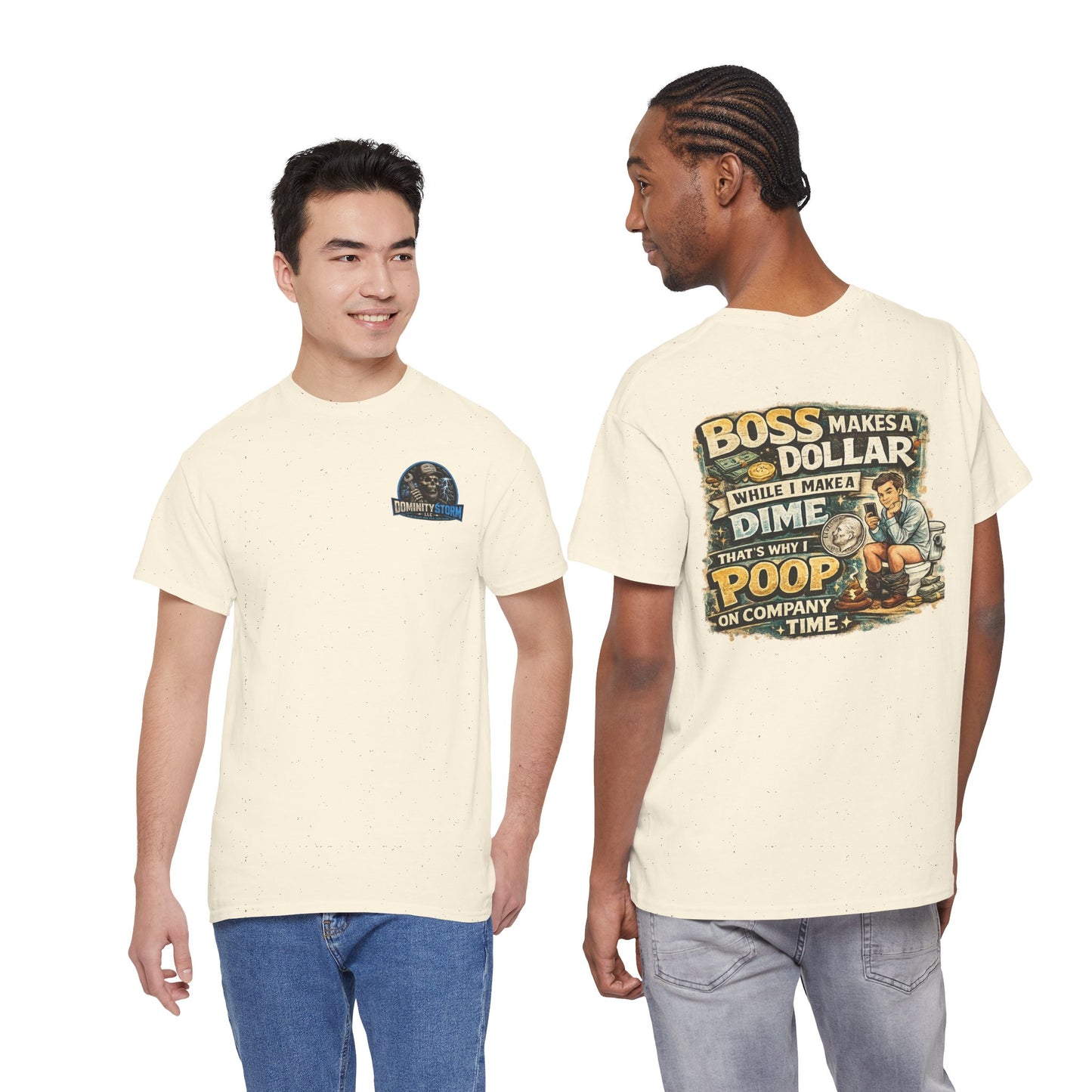 Funny Retro Graphic Tee — "Boss Makes a Dollar, I Make a Dime" Vintage Humor T‑Shirt