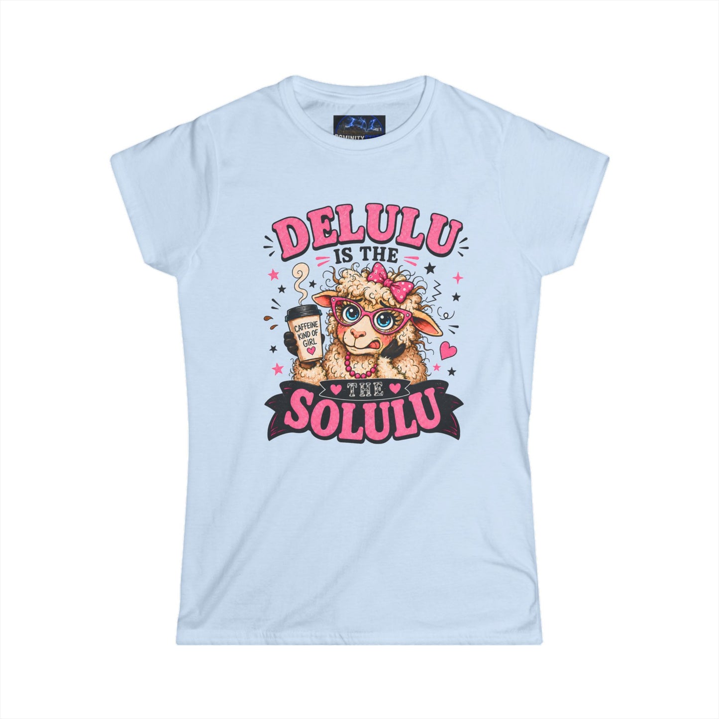 Graphic Delulu Is The Solulu Cute Dog Tee – Funny Coffee Lover Shirt for Women