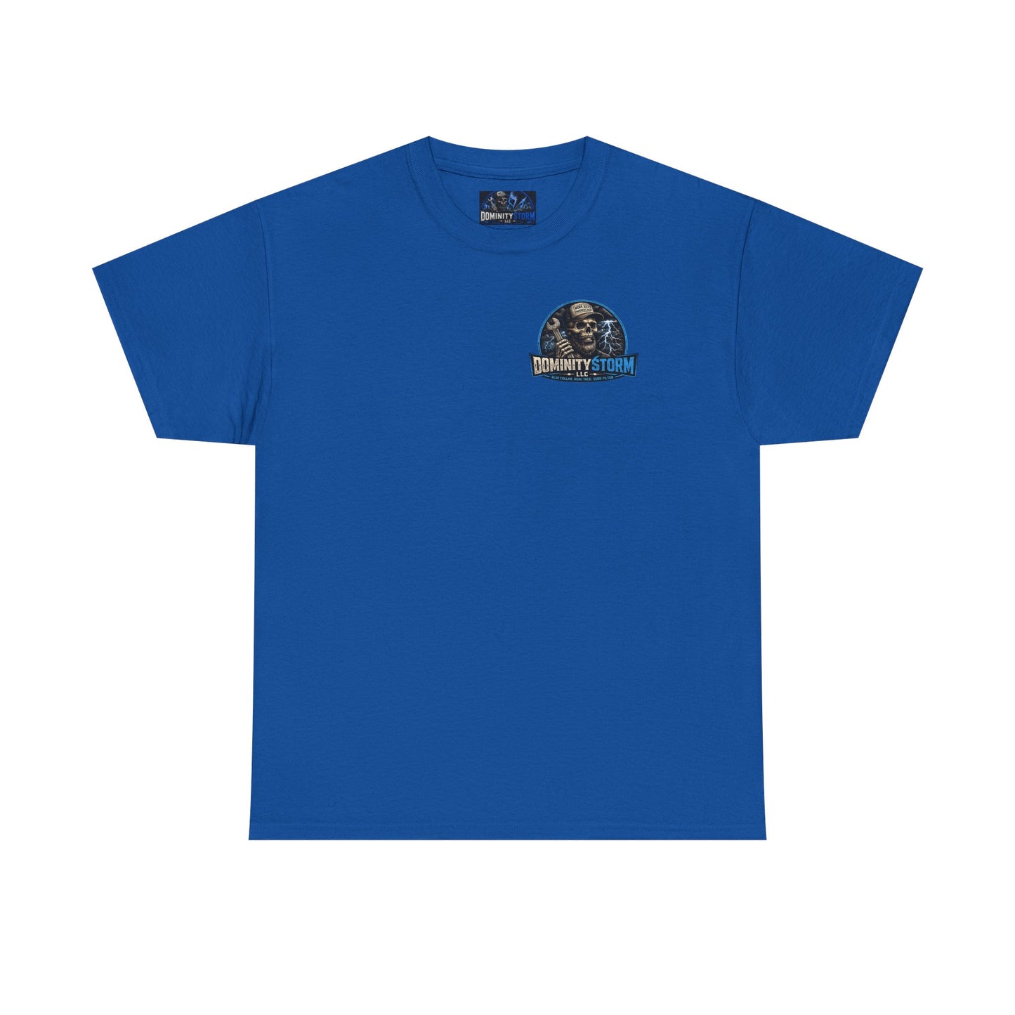 Dominity Storm LLC Graphic Tee — Lightning Skull Band Shirt