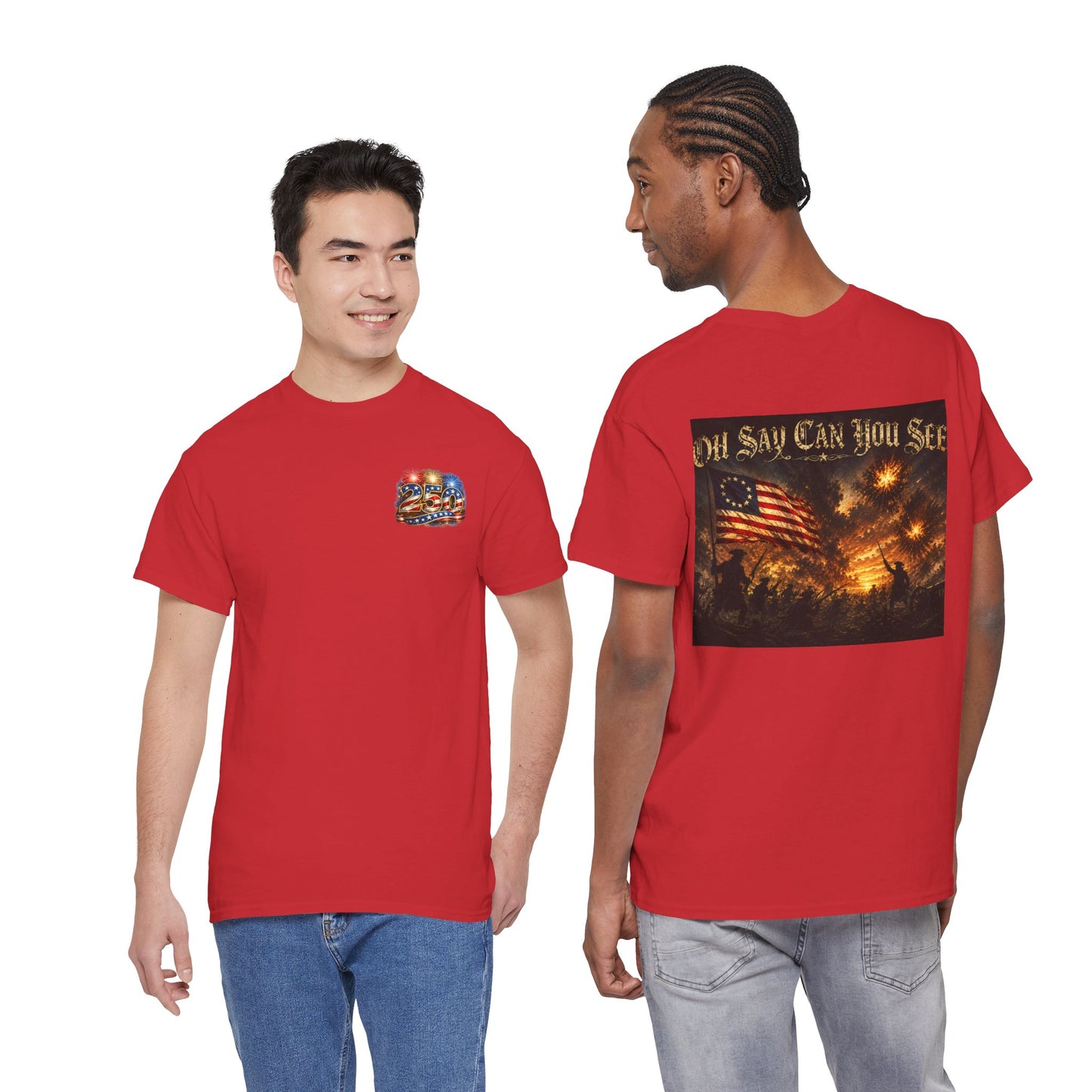 Patriotic Tee — "Oh Say Can You See" American Flag Graphic T-Shirt