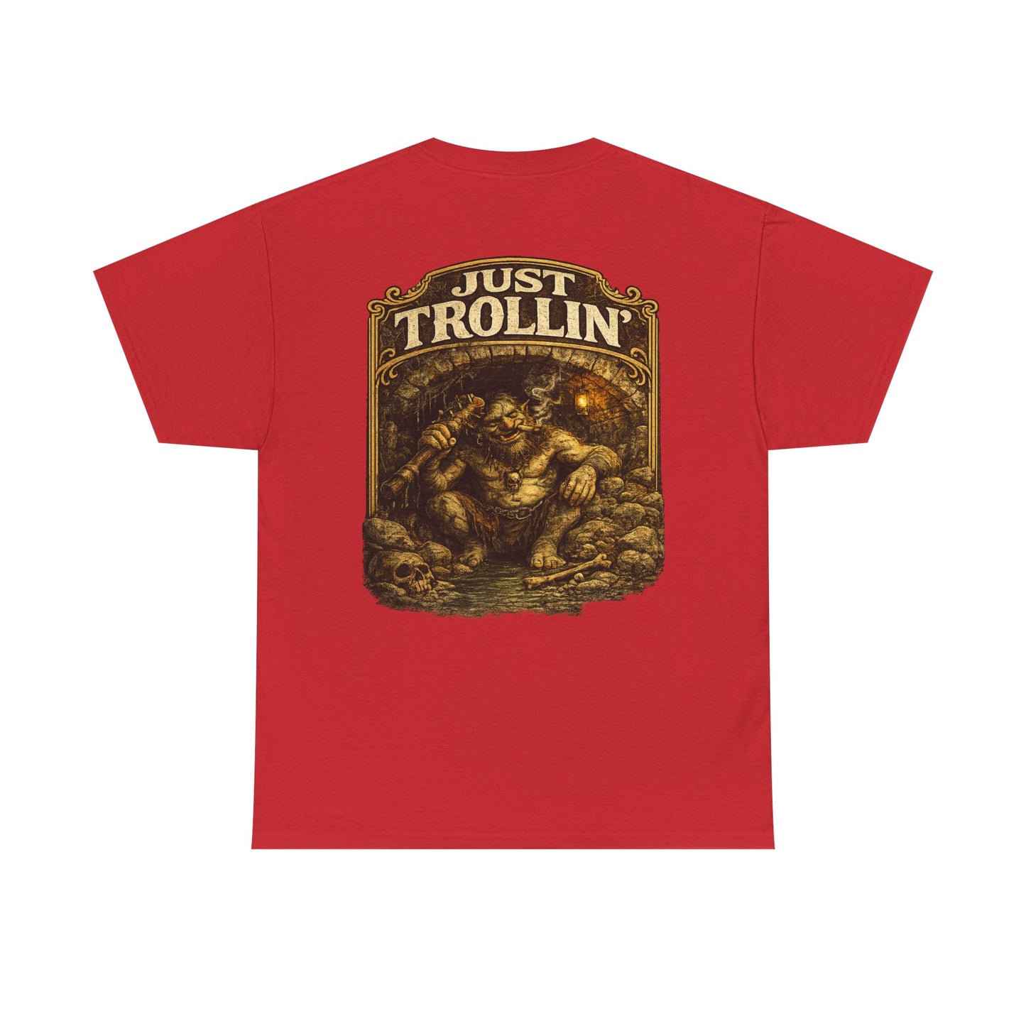 T-Shirt — "Just Trollin'" Vintage Fantasy Troll Graphic Tee
