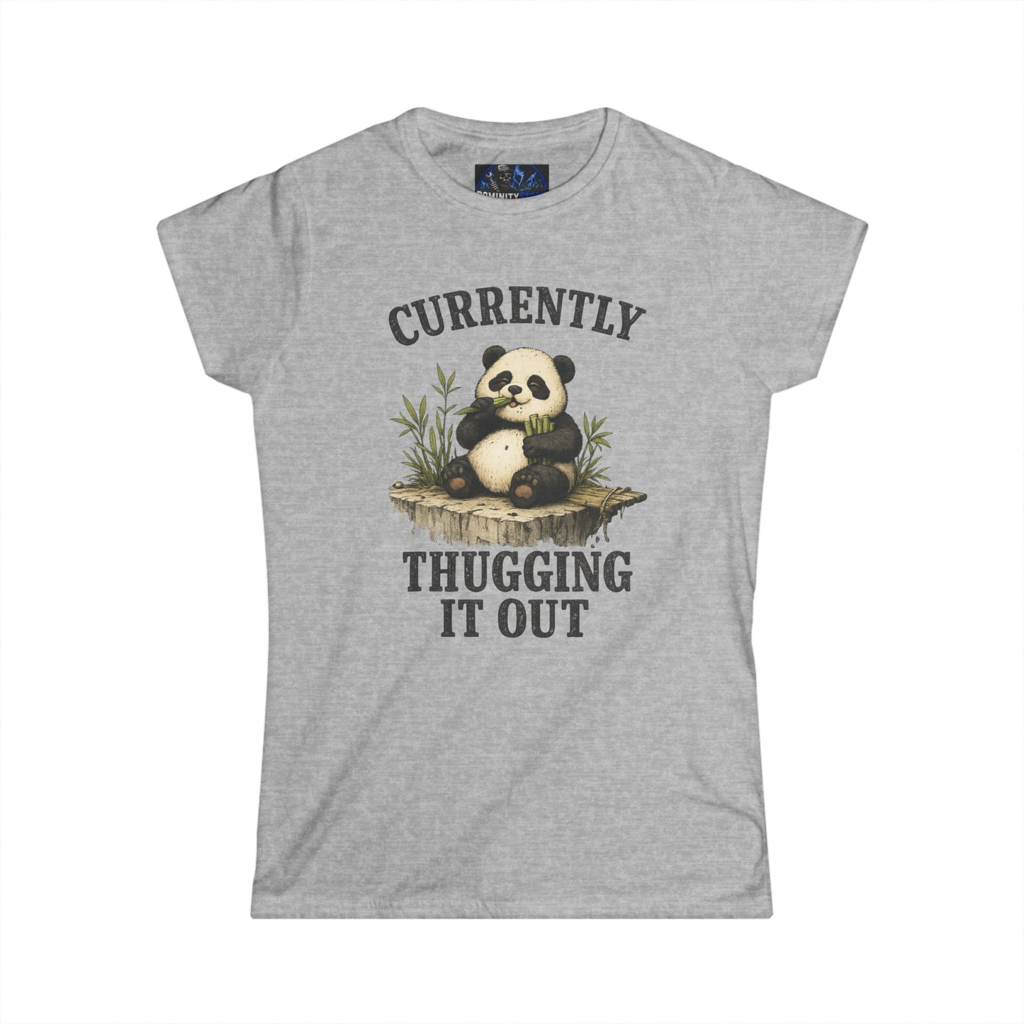Funny Panda "Currently Thugging It Out" Women's Tee