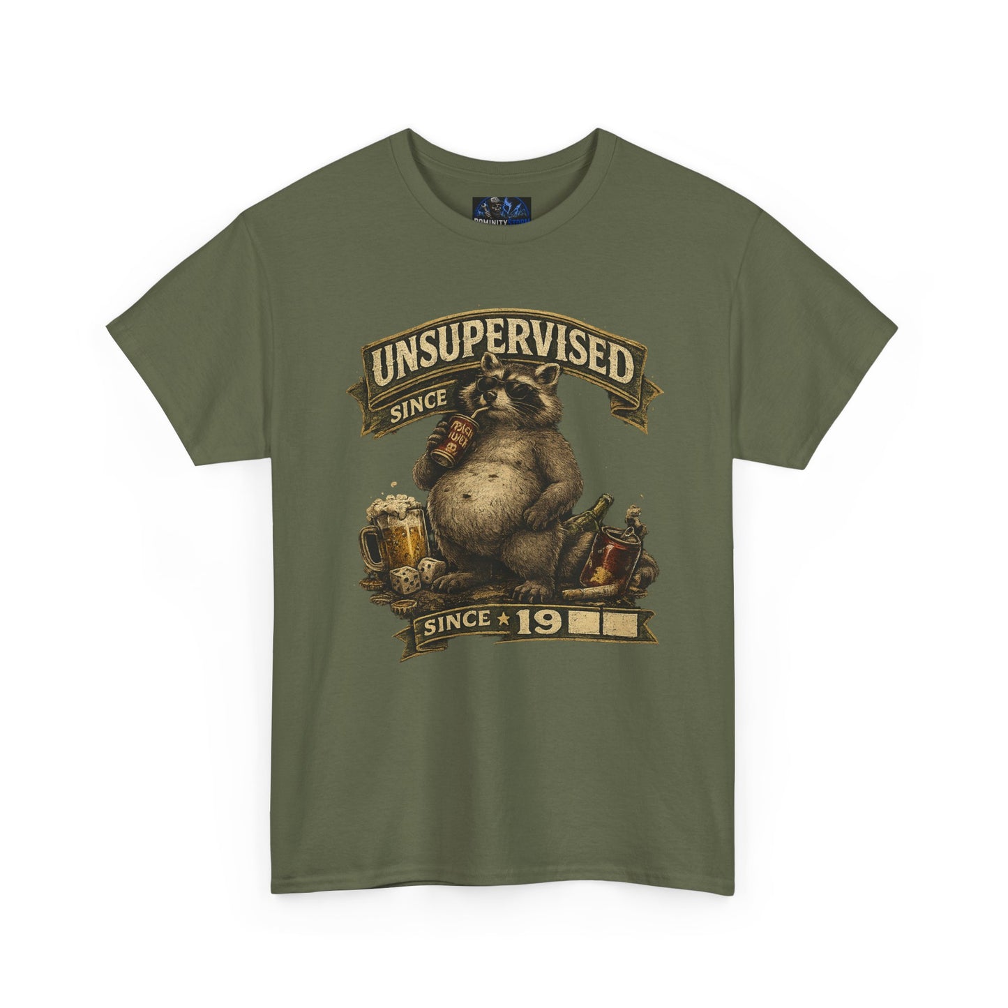 Beer Belly Bear T‑Shirt - "Unsupervised Since 19" Vintage Graphic Tee