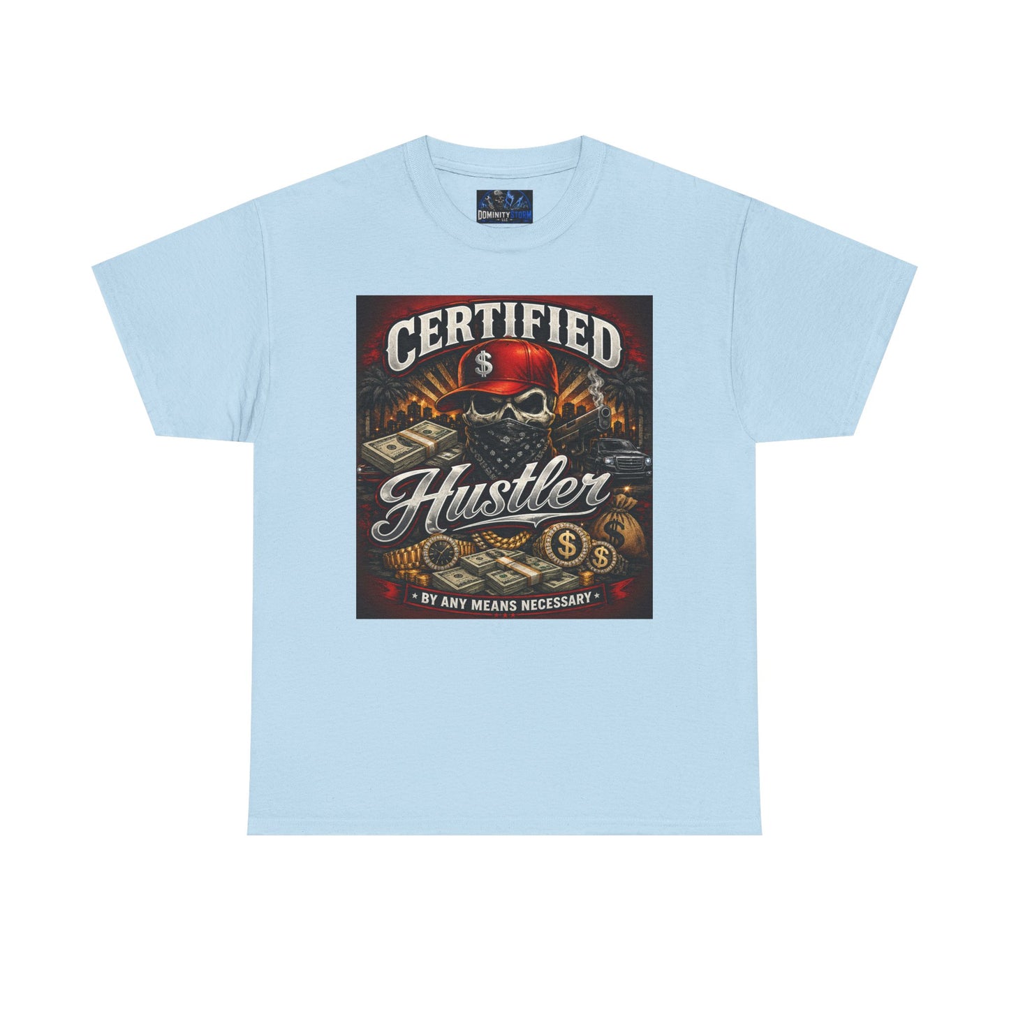 Certified Hustler Graphic Tee — Vintage Skull & Money Streetwear T-Shirt