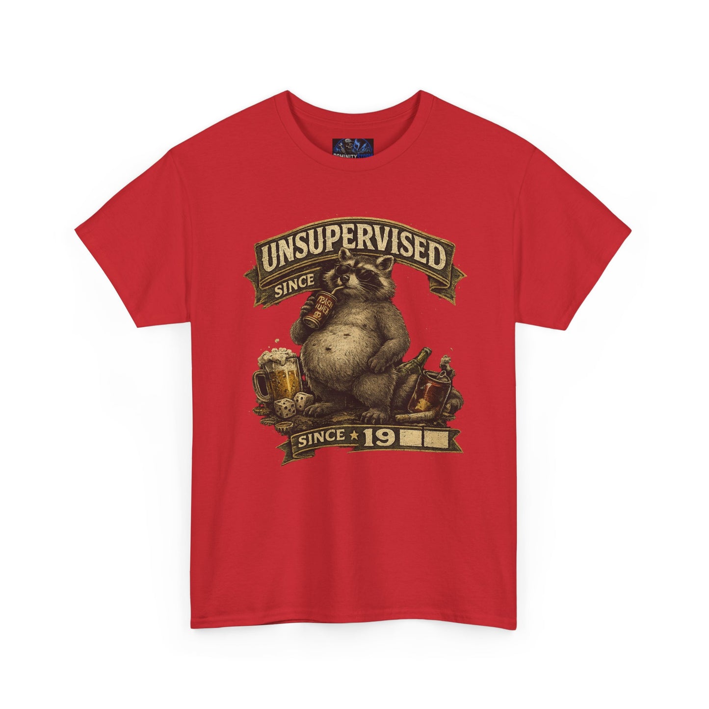 Beer Belly Bear T‑Shirt - "Unsupervised Since 19" Vintage Graphic Tee