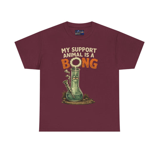 My Support Animal Is A Bong T‑Shirt — Funny Cannabis Graphic Tee